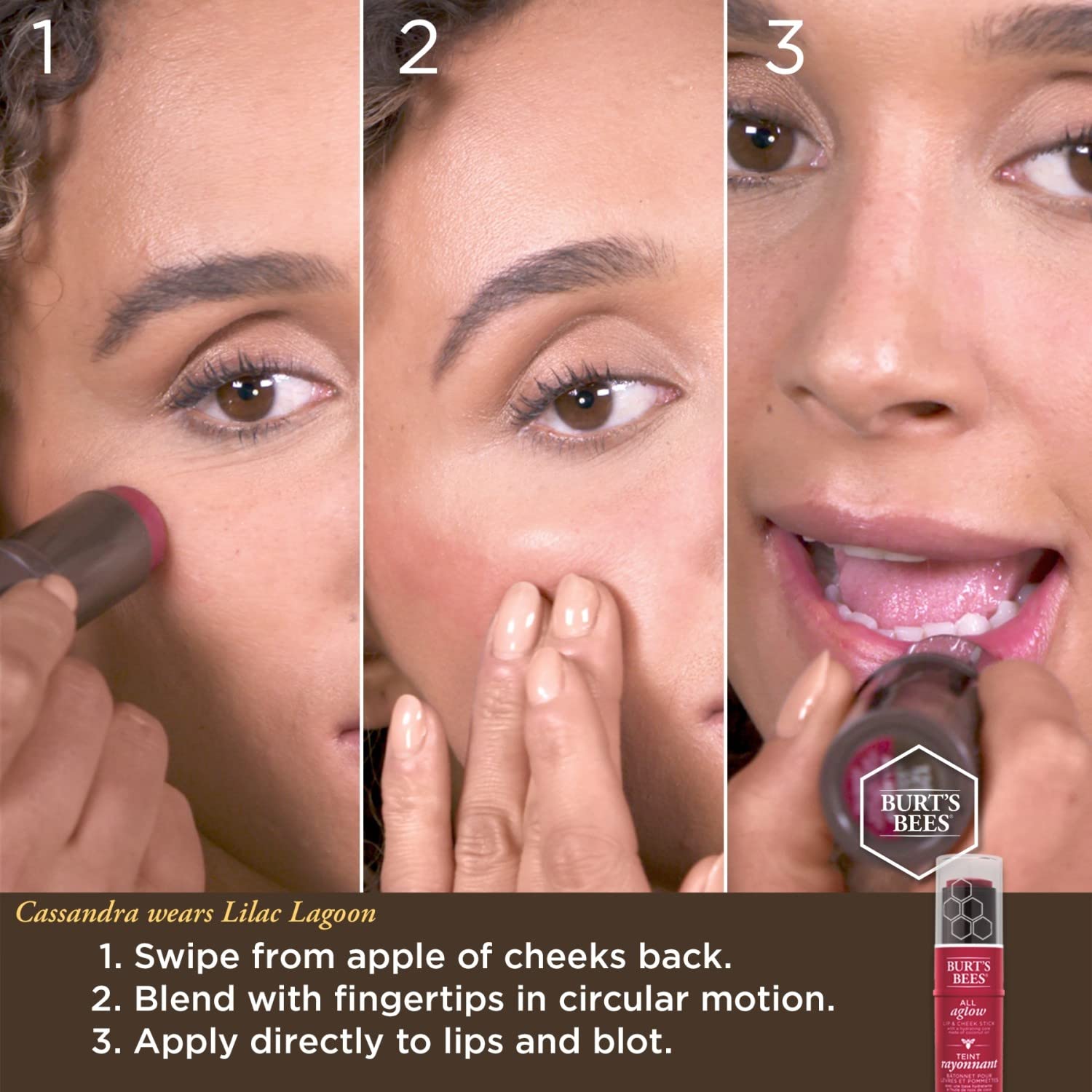 Foto 7 | Barra Para Labios Y Mejillas Burt's Bees All Aglow Dahlia Dew, 9 Ml - Venta Internacional.