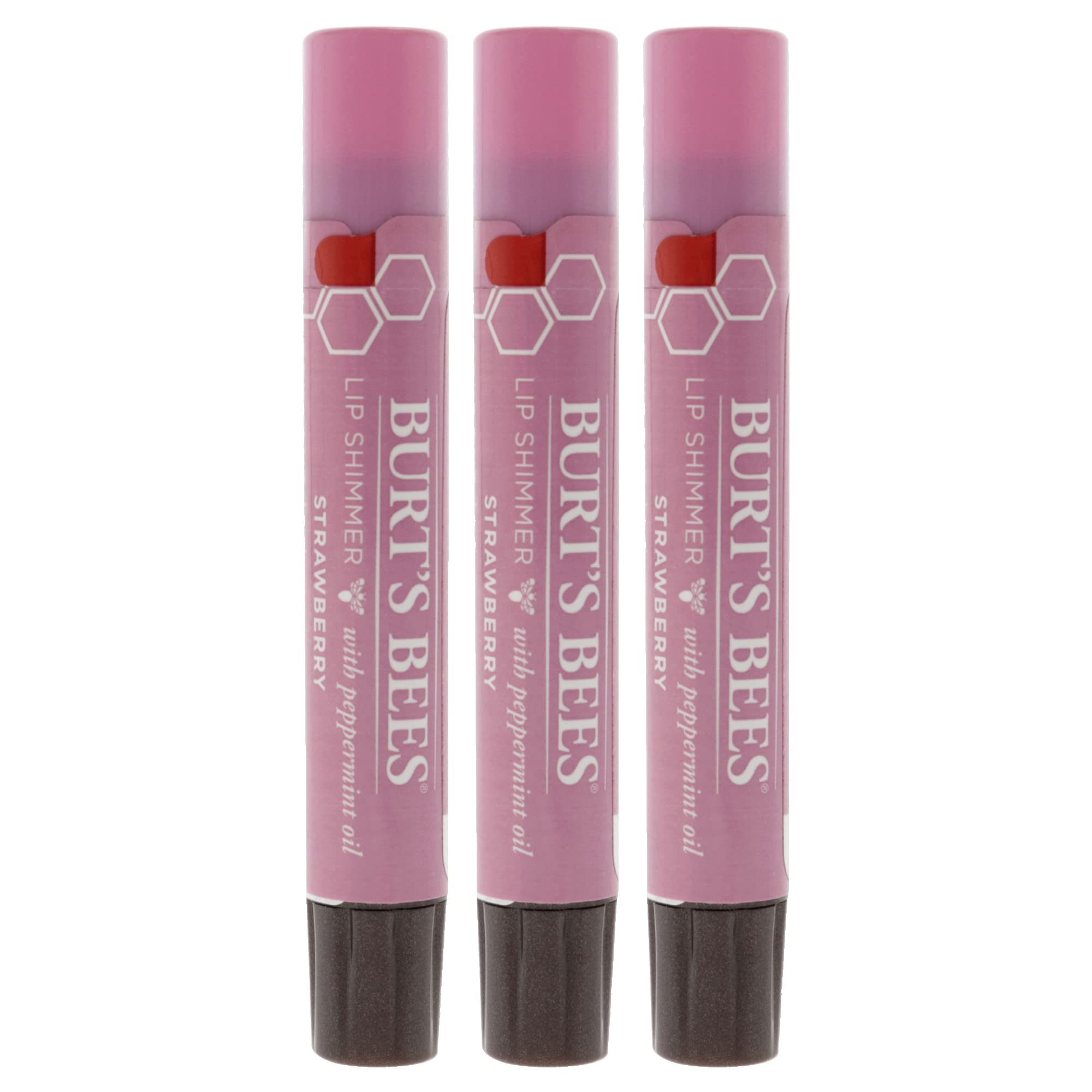 Lip Shimmer Burt's Bees Strawberry Para Mujer, 2,6 Ml, Paquete De 3 - Venta Internacional.