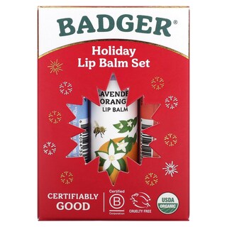 Foto 2 | Set De Bálsamo Labial Badger Holiday, 3 Unidades, 4,2 G Cada Una, Caja Roja - Venta Internacional.