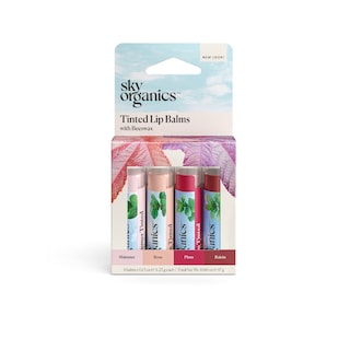 Foto 1 | Bálsamos Labiales Tintados Sky Organics Con Cera De Abejas Y Aceites Vegetales, Paquete De 4 - Venta Internacional.