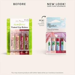 Foto 3 | Bálsamos Labiales Tintados Sky Organics Con Cera De Abejas Y Aceites Vegetales, Paquete De 4 - Venta Internacional.
