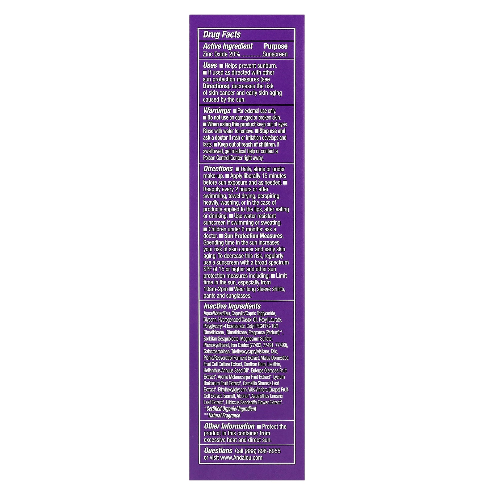Foto 4 pulgar | Bálsamo De Belleza Andalou Naturals Perfecting Spf 30 58 Ml - Venta Internacional.