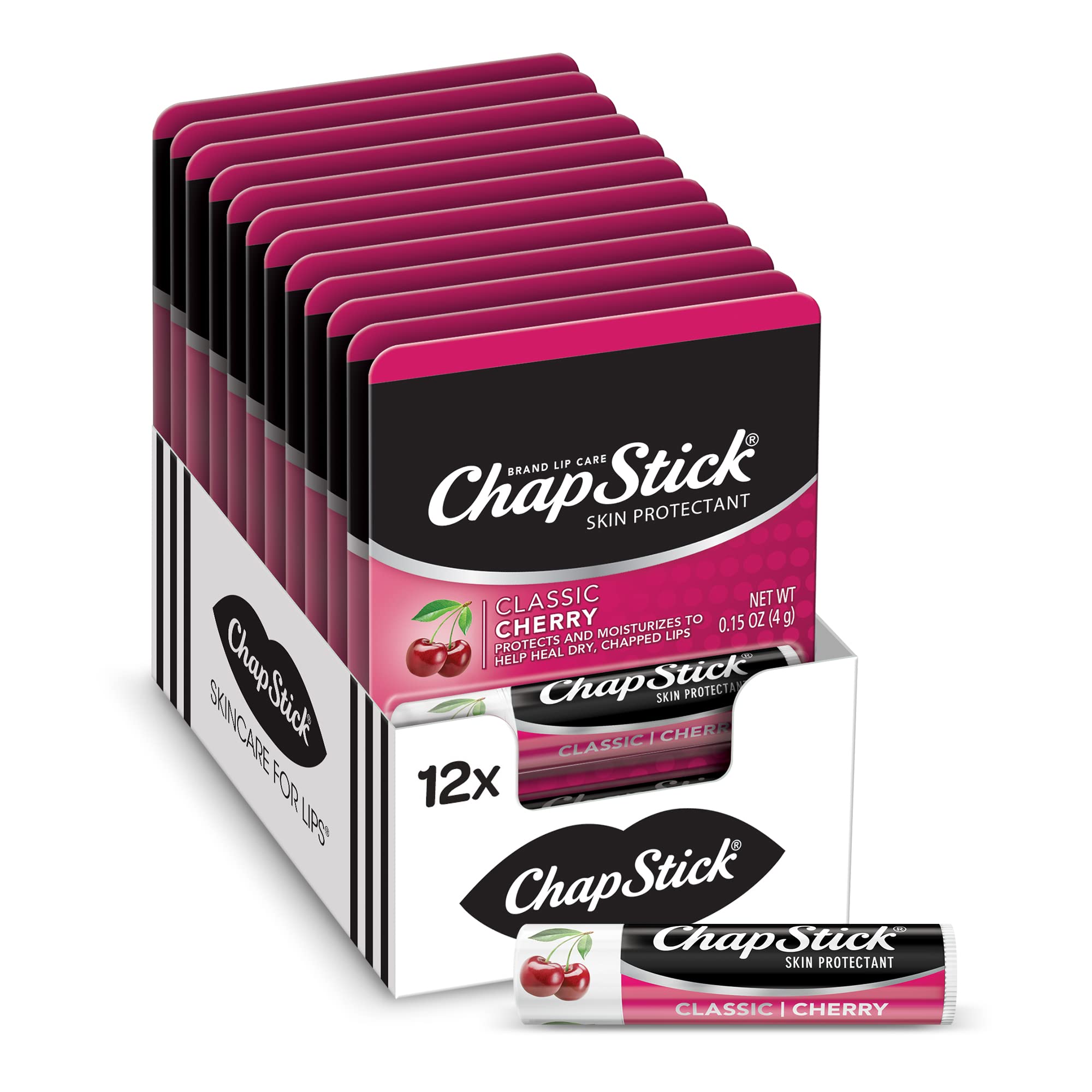 Bálsamo Labial Chapstick Classic Cherry  4 4 Ml (paquete De 12) - Venta Internacional.