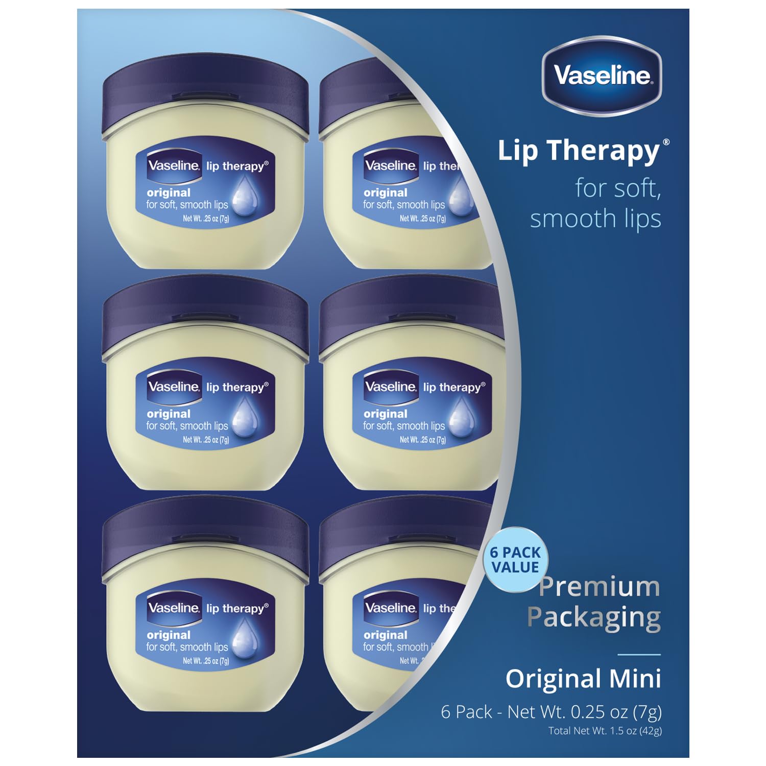 Foto 2 pulgar | Bálsamo Labial Vaseline Lip Therapy Original  7 Ml (paquete De 6) - Venta Internacional.