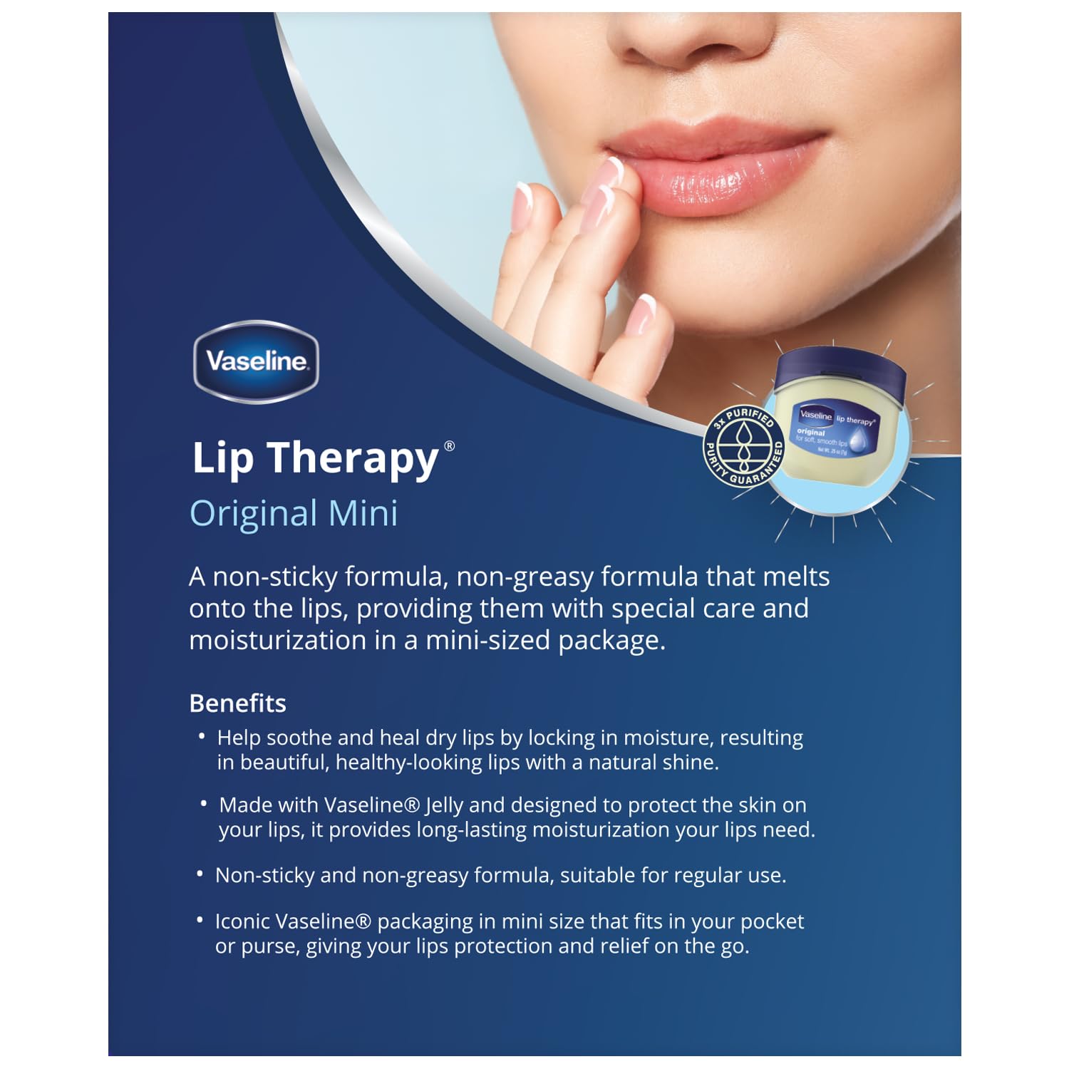 Foto 3 pulgar | Bálsamo Labial Vaseline Lip Therapy Original  7 Ml (paquete De 6) - Venta Internacional.