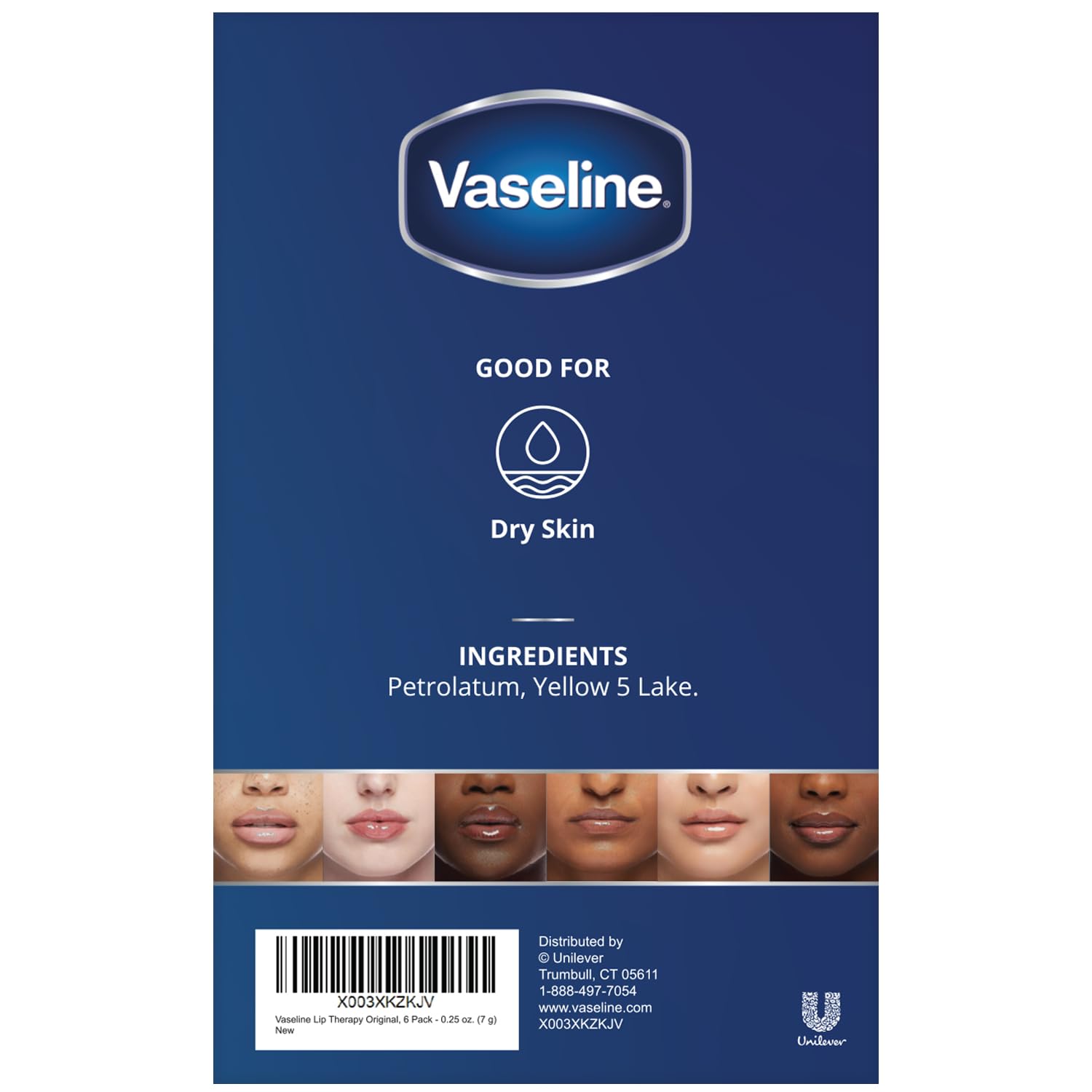 Foto 6 pulgar | Bálsamo Labial Vaseline Lip Therapy Original  7 Ml (paquete De 6) - Venta Internacional.