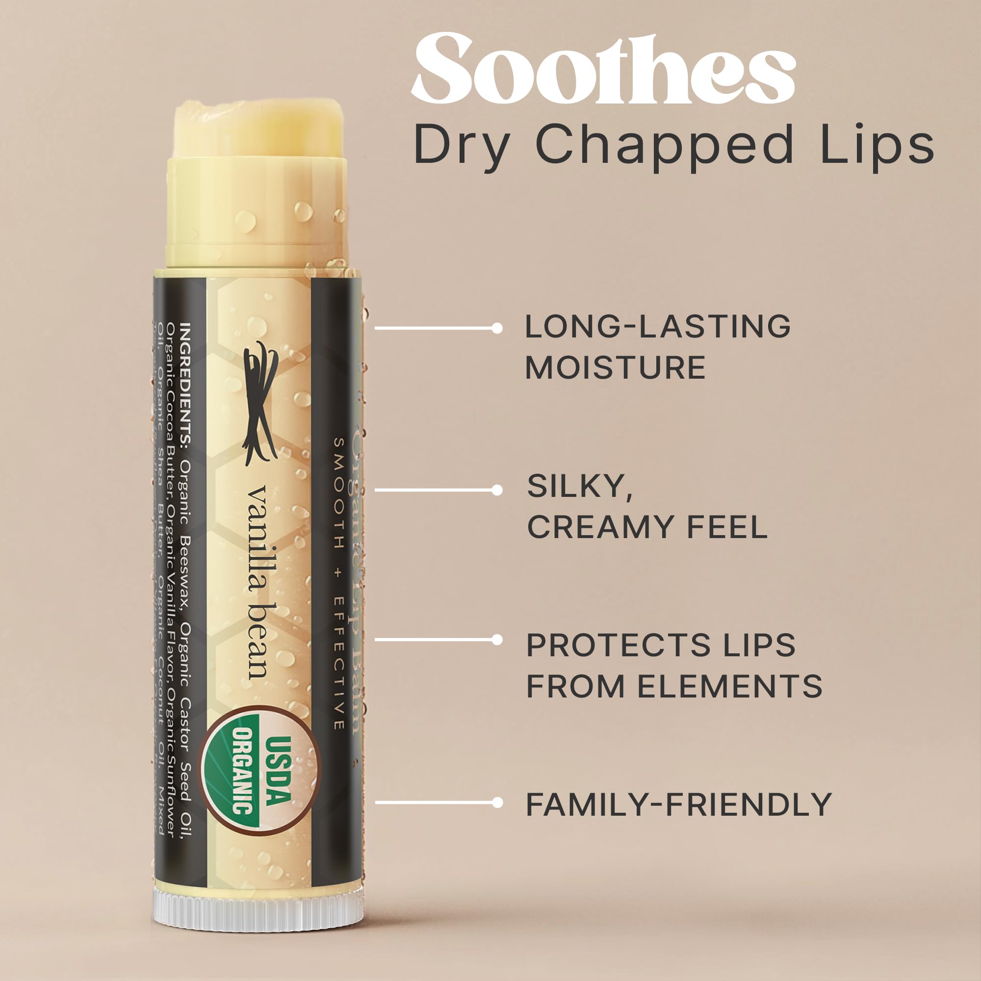 Foto 4 pulgar | Bálsamo Labial Beauty By Earth Organic Beeswax Vanilla - Venta Internacional.