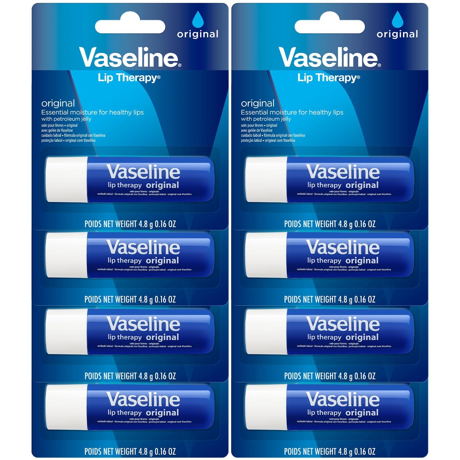 Foto 1 | Bálsamo Labial Vaseline Lip Therapy Original  Paquete De 8 Unidades  4 Ml - Venta Internacional.