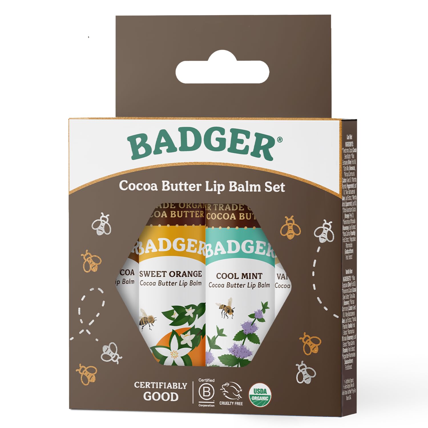 Foto 5 pulgar | Set De Bálsamo Labial Badger  Manteca De Cacao Orgánica De Comercio Justo  Paquete De 4 - Venta Internacional.