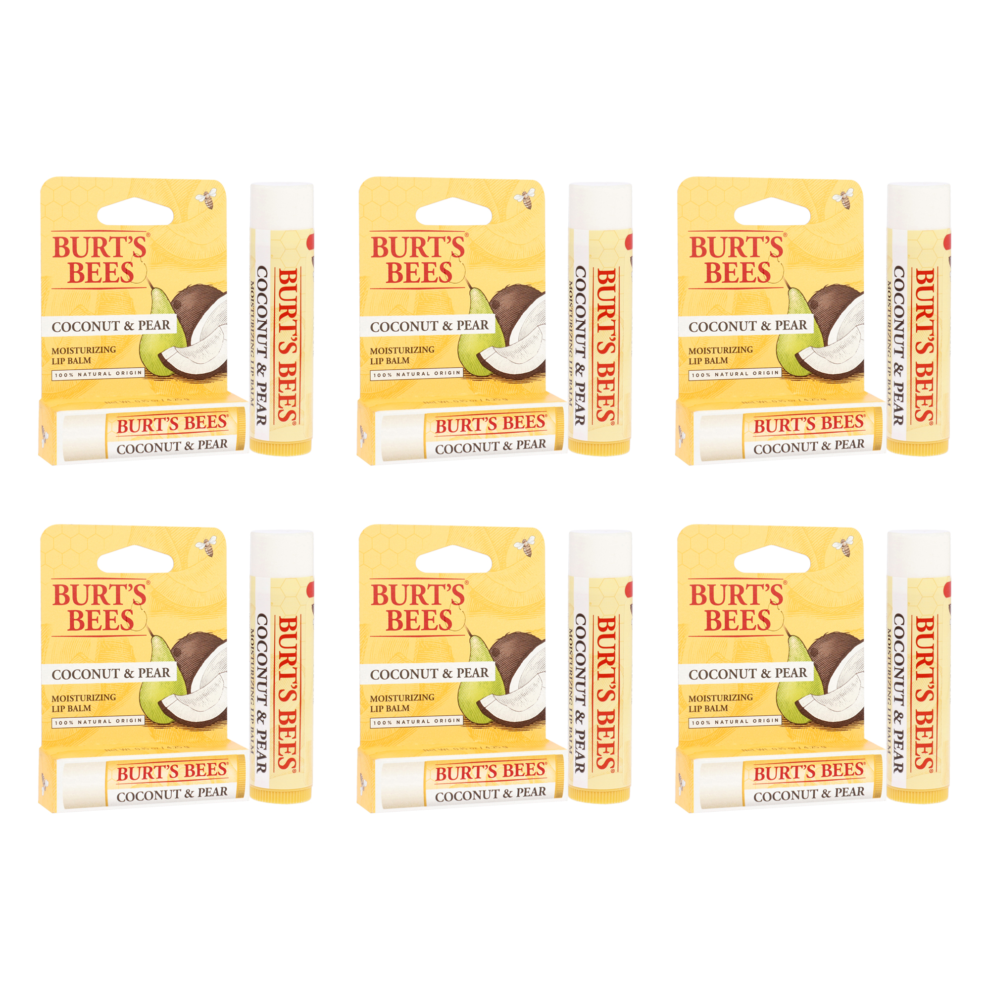 Foto 3 | Bálsamo Labial Burts Bees Hidratante De Coco Y Pera X6 - Venta Internacional.
