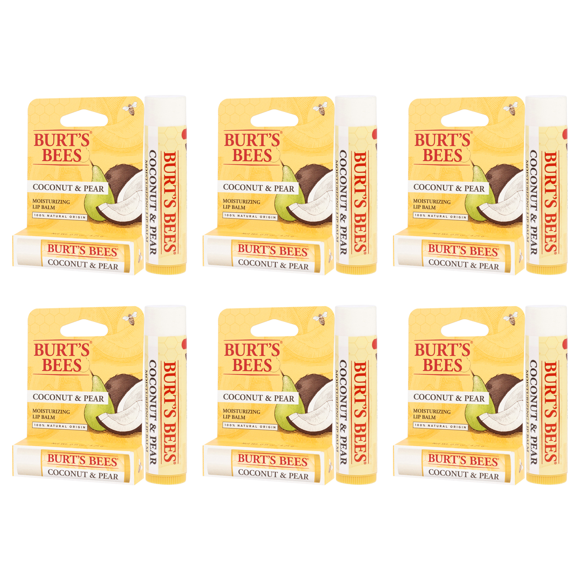 Foto 5 pulgar | Bálsamo Labial Burts Bees Hidratante De Coco Y Pera X6 - Venta Internacional.