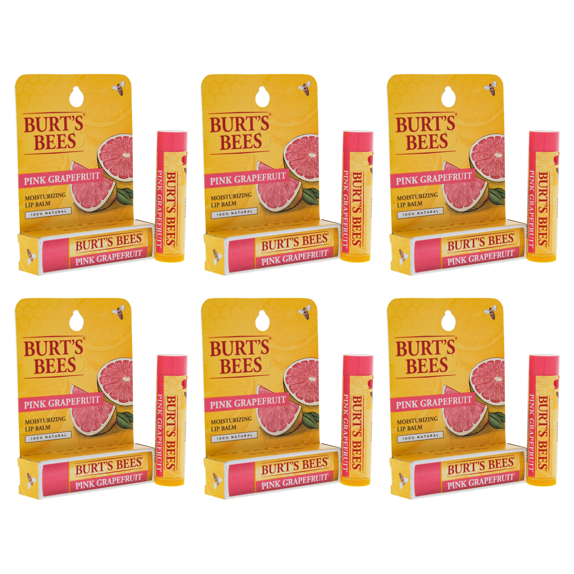 Foto 4 pulgar | Bálsamo Labial Burts Bees  Hidratante  Pomelo Rosa  Paquete De 6 - Venta Internacional.