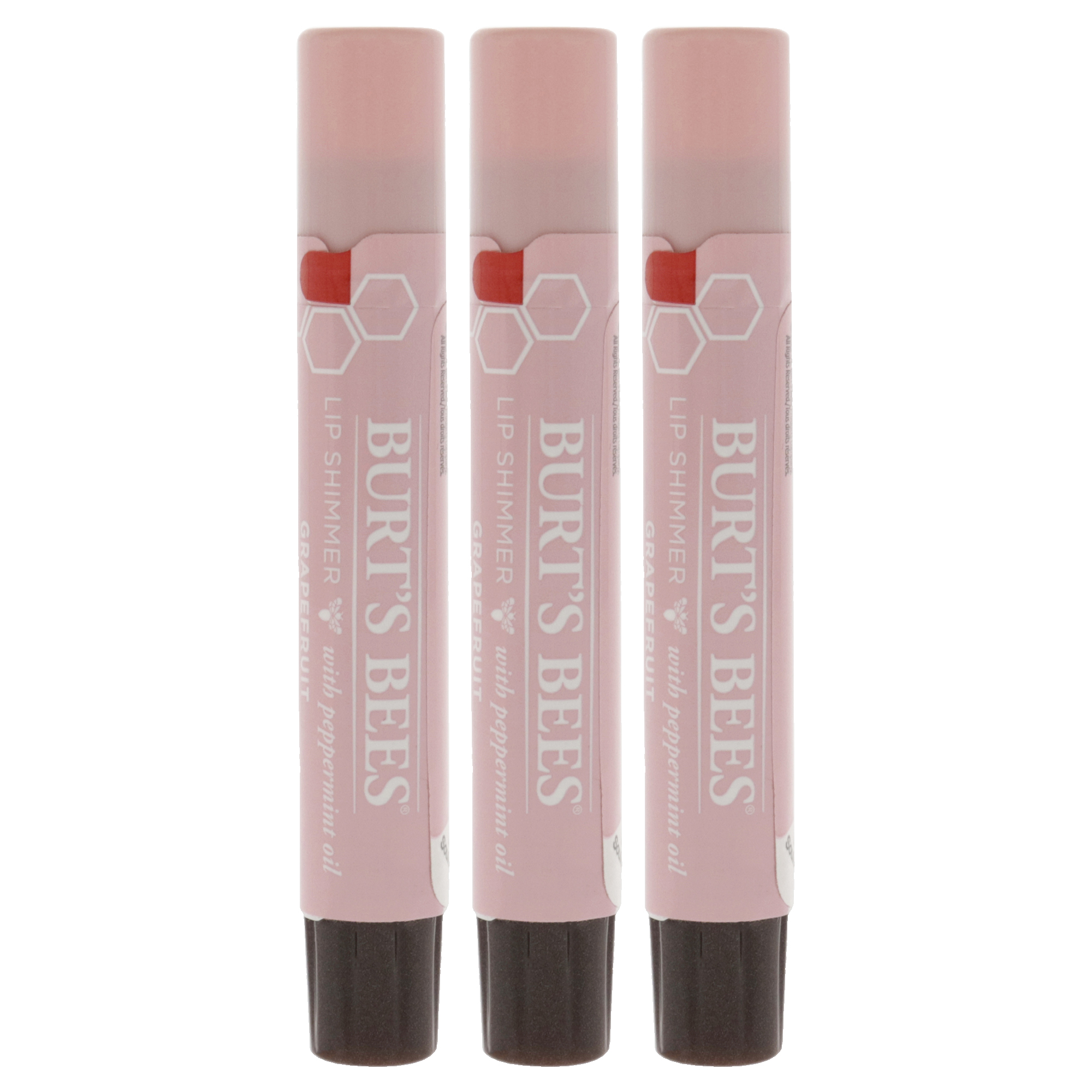 Lip Shimmer Burts Bees  Pomelo  Paquete De 3 - Venta Internacional.