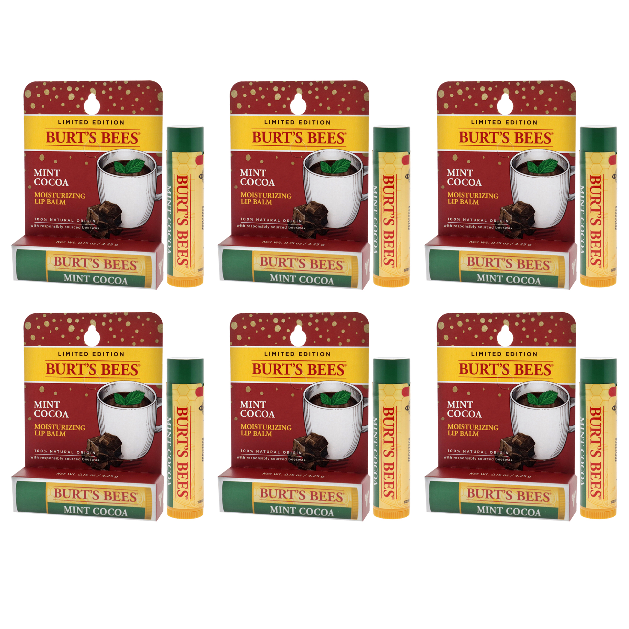 Foto 5 pulgar | Bálsamo Labial Burts Bees  Hidratante Con Menta Y Cacao  Paquete De 6 - Venta Internacional.