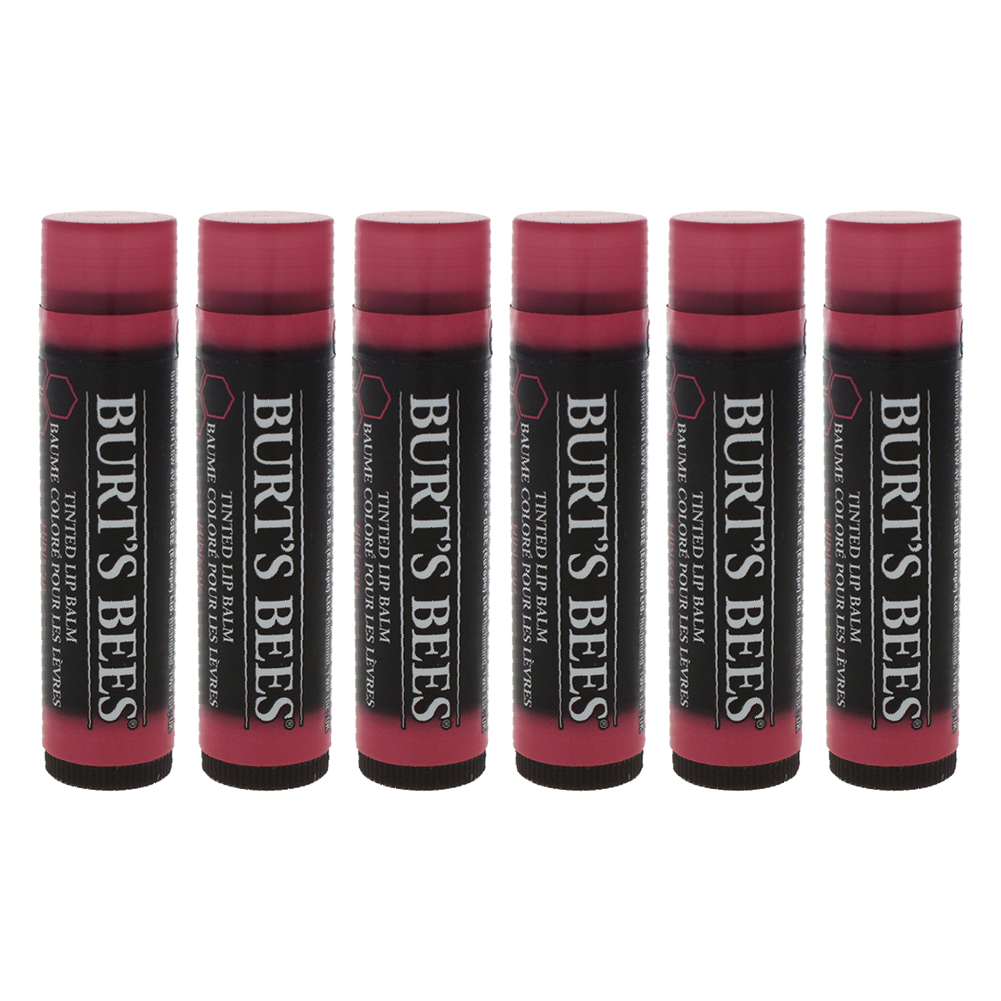 Bálsamo Labial Con Color Burts Bees Hibiscus  Paquete De 6 Unidades  8 Horas De Humectación - Venta Internacional.