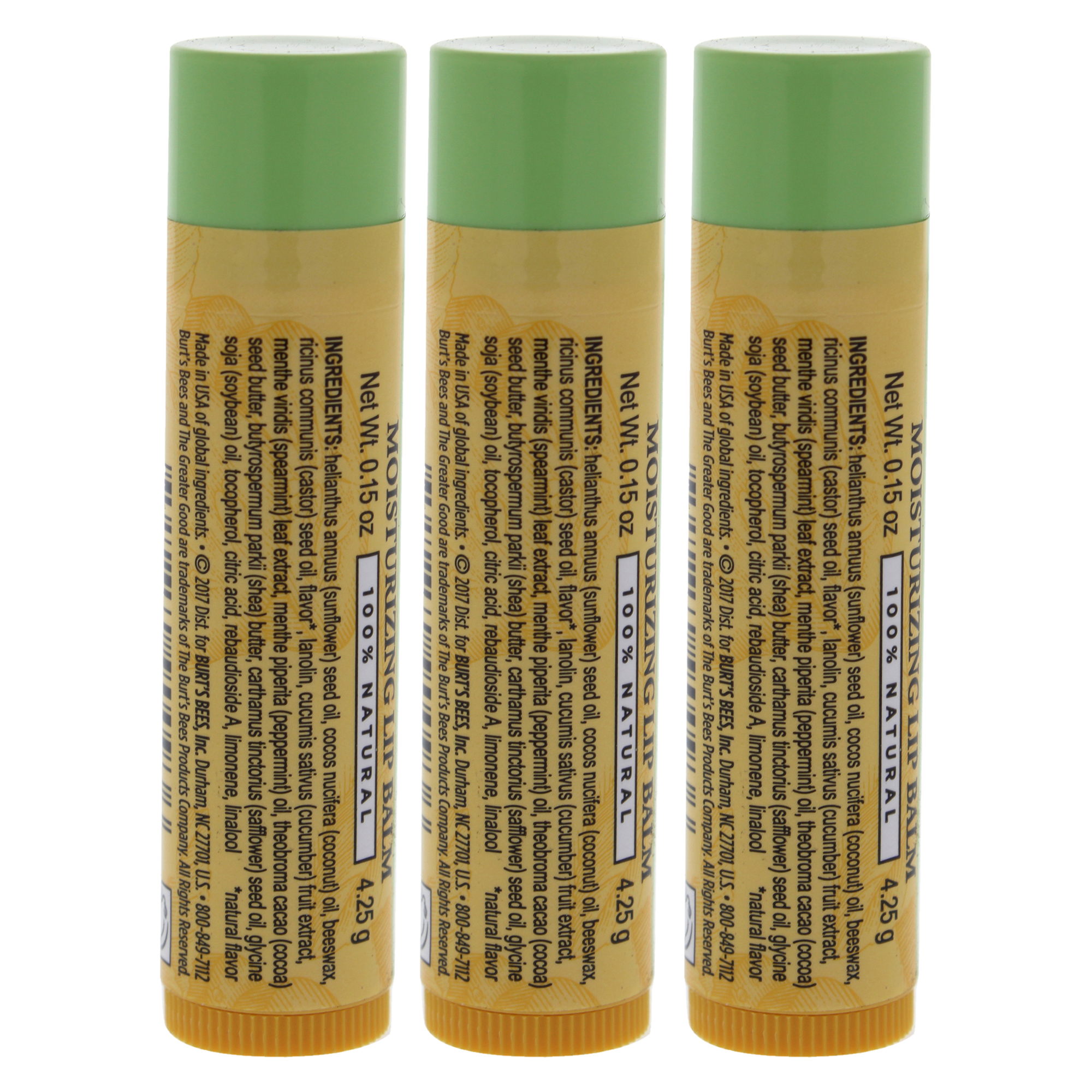 Foto 2 | Bálsamo Labial Burts Bees  Hidratante  Pepino Y Menta  Paquete De 3 - Venta Internacional.