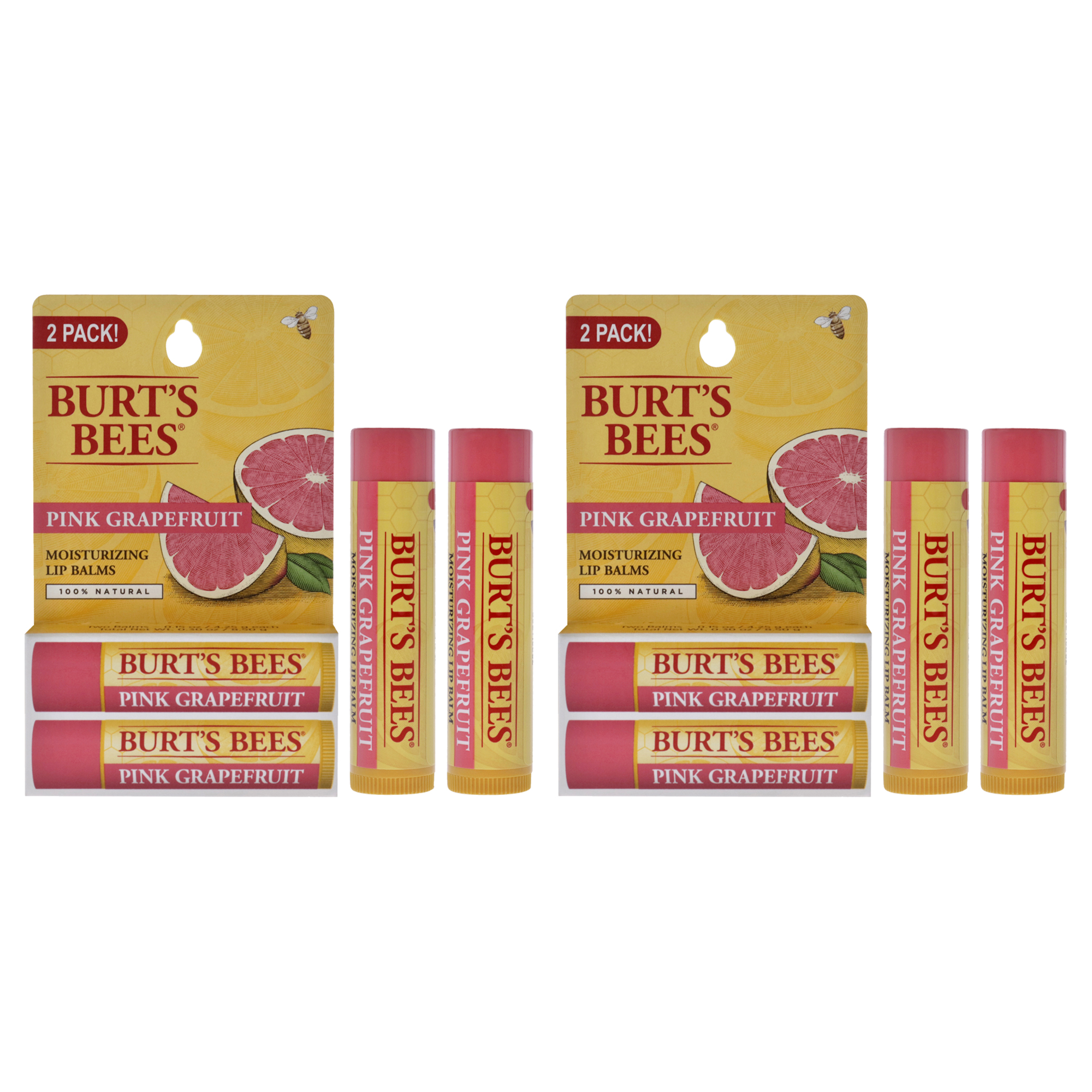 Bálsamo Labial Hidratante Burts Bees Con Pomelo Rosa  Paquete Doble  2 Unidades - Venta Internacional.