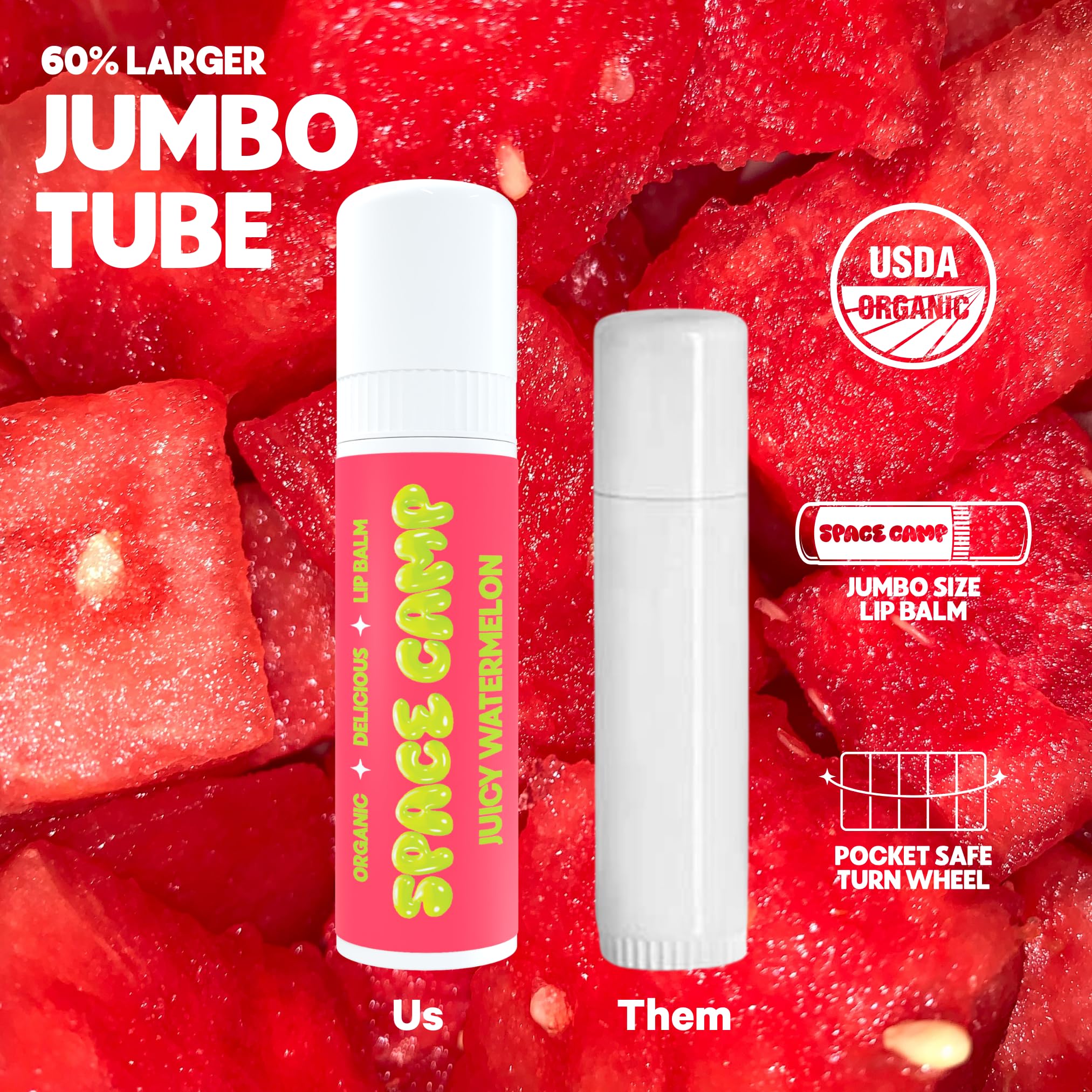 Foto 5 pulgar | Bálsamo Labial Space Camp Wellness Jumbo Juicy Watermelon Organic - Venta Internacional.