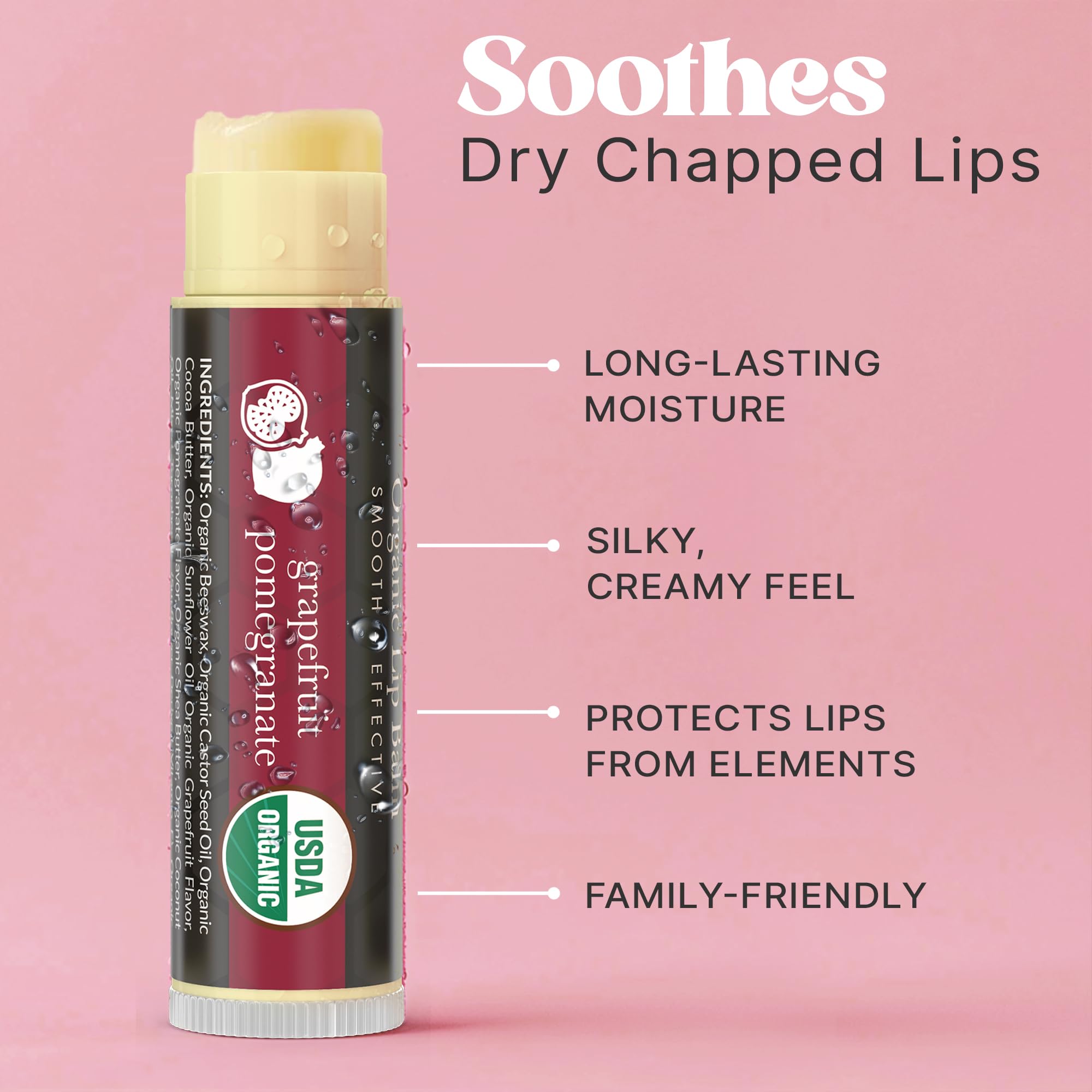 Foto 3 | Bálsamo Labial Beauty By Earth Organic  Paquete De 4 Unidades Para Mujer - Venta Internacional.