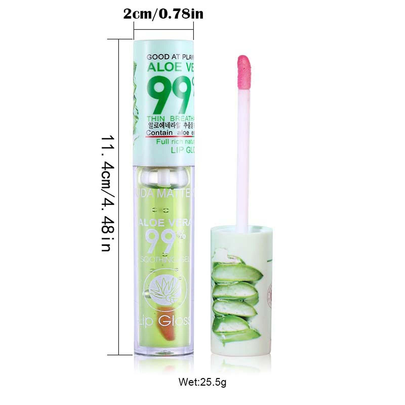 Foto 4 pulgar | Lápiz Labial Huoguo Aloe Vera Con Brillo Hidratante Que Cambia De Color - Venta Internacional.