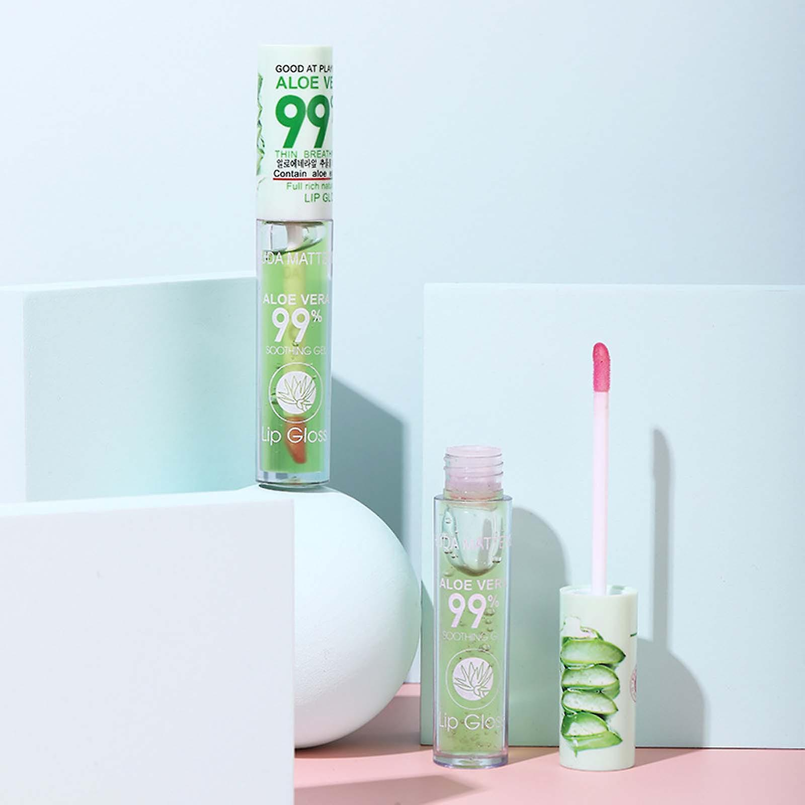 Foto 5 pulgar | Lápiz Labial Huoguo Aloe Vera Con Brillo Hidratante Que Cambia De Color - Venta Internacional.