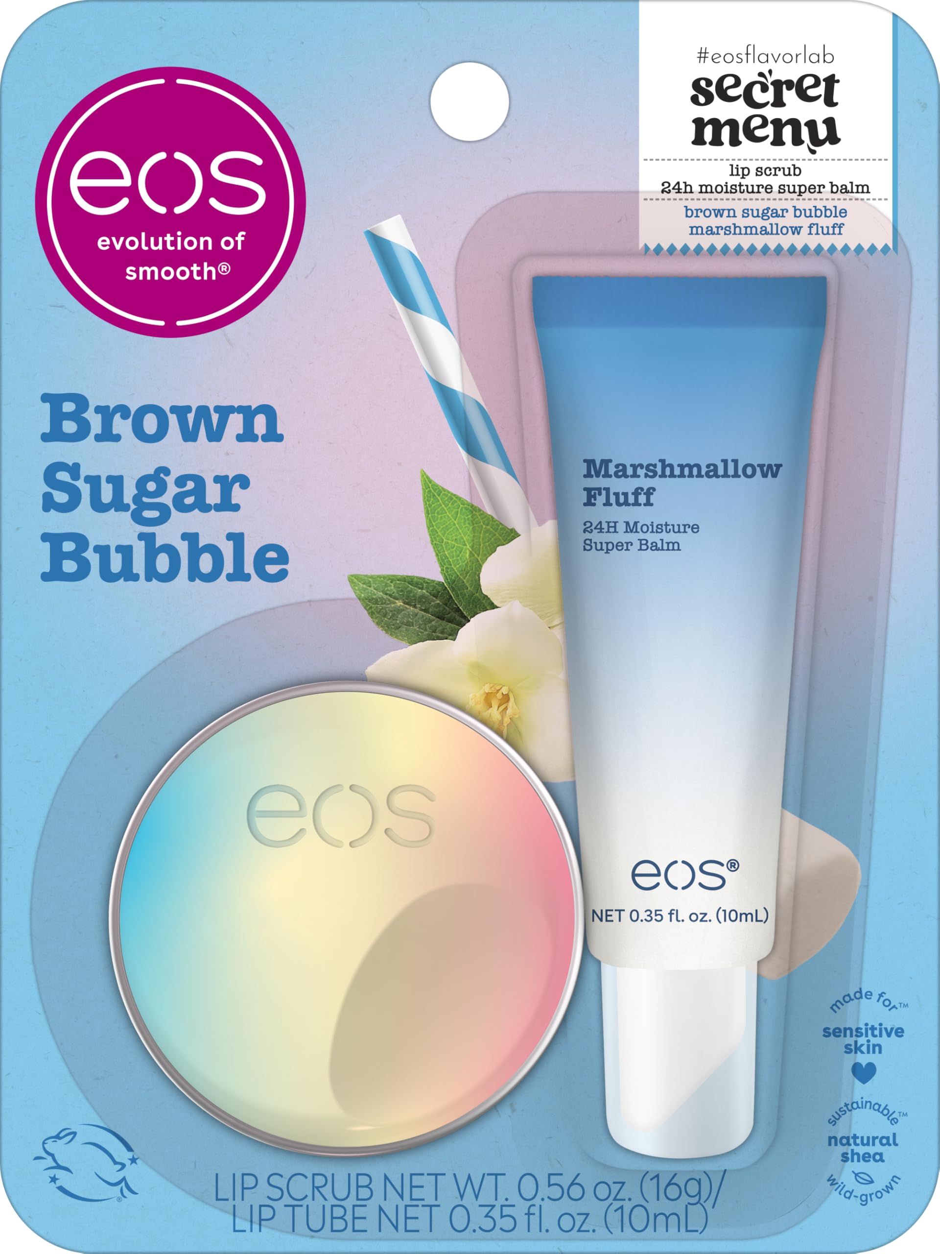 Foto 2 pulgar | Set De Regalo Eos Flavor Lab Secret Menu Brown Sugar Boba Lip - Venta Internacional.