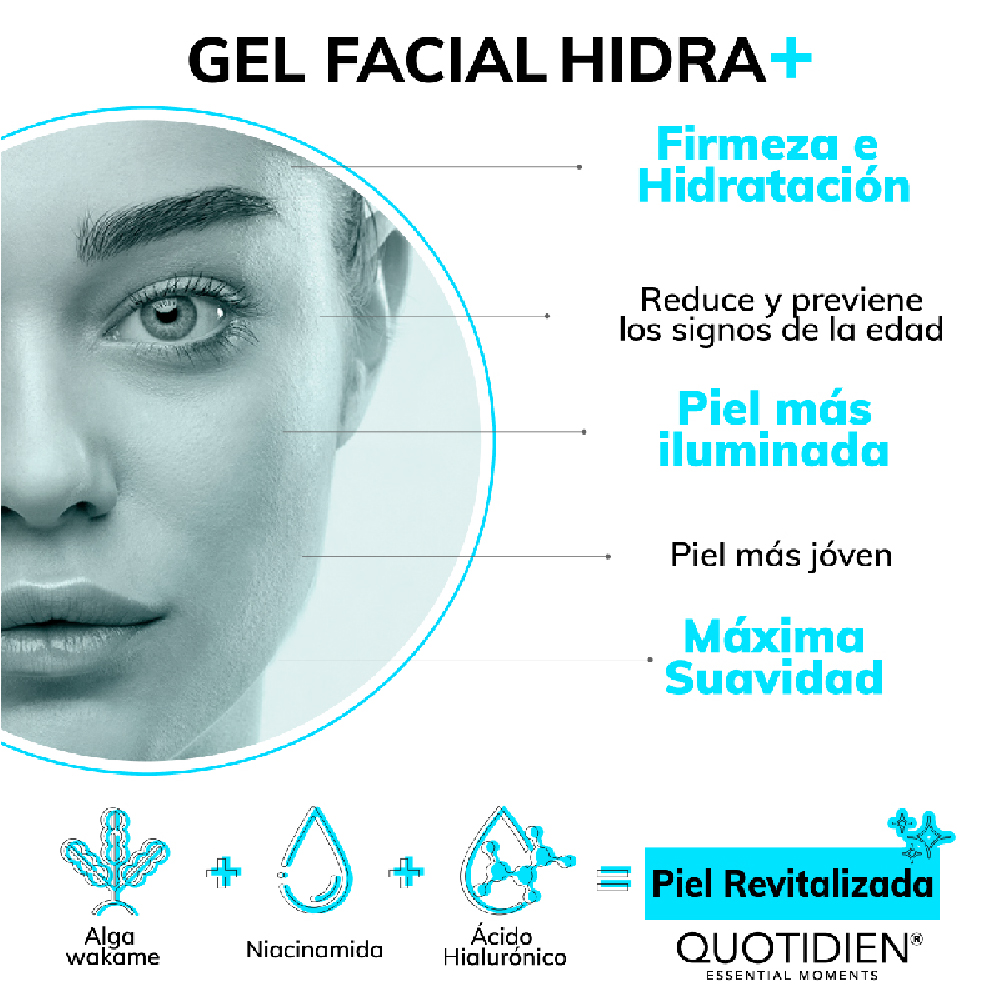 Foto 4 pulgar | Gel Hidratante Crema Facial Quotidien con Ácido Hialuronico y Niacinanamida Skin Care 50ml