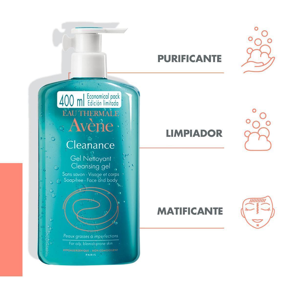 Foto 3 pulgar | Gel Limpiador Piel Grasa Avene Cleanance 400ml