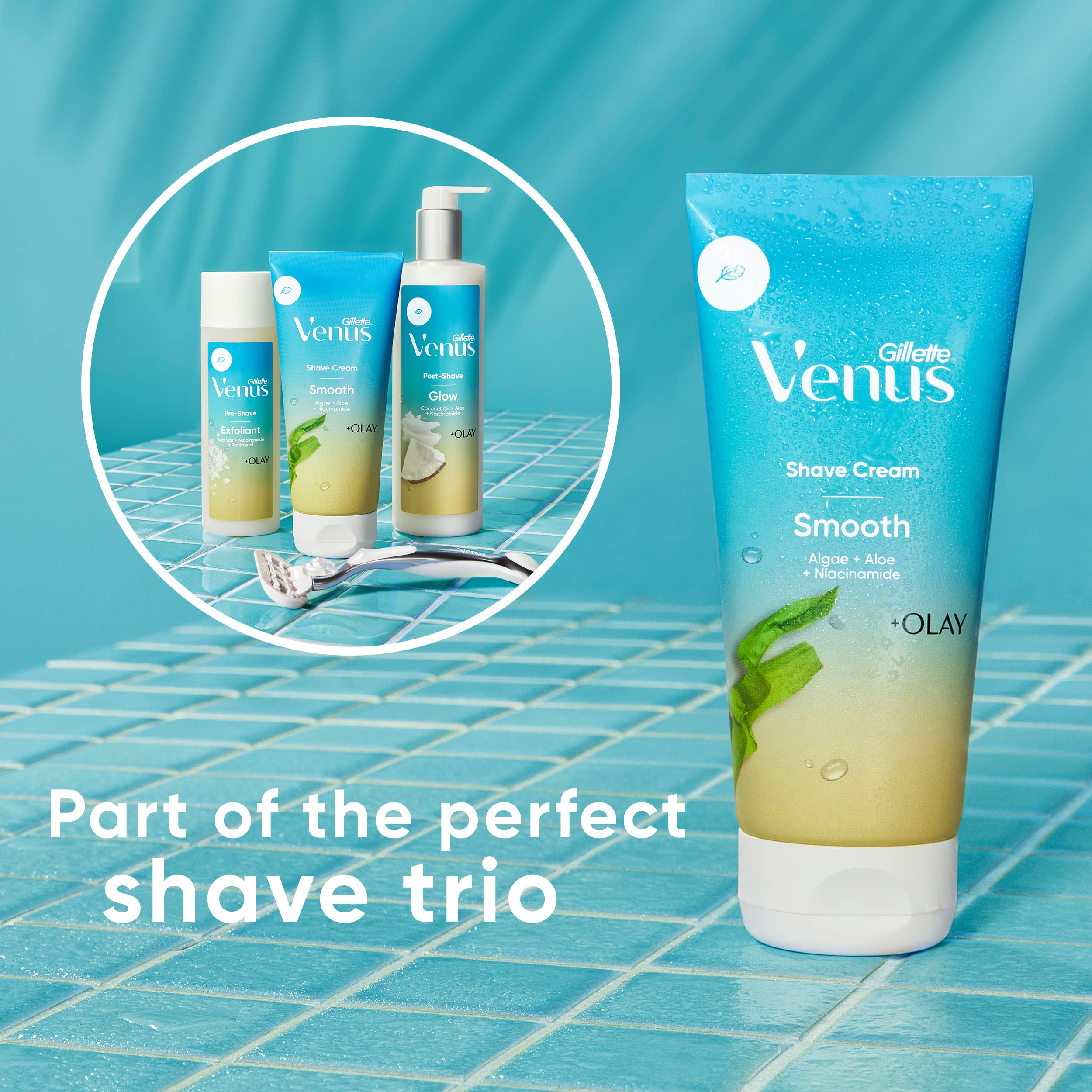 Foto 8 pulgar | Crema De Afeitar Gillette Venus Smooth + Olay Women 180 Ml X3 - Venta Internacional.