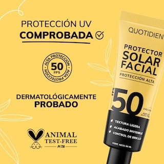 Foto 4 | Protector Solar Facial Fps 50 Skin Care Bloqueador Solar Facial Quotidien 50 Ml