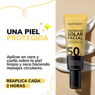 Foto 6 | Protector Solar Facial Fps 50 Skin Care Bloqueador Solar Facial Quotidien 50 Ml