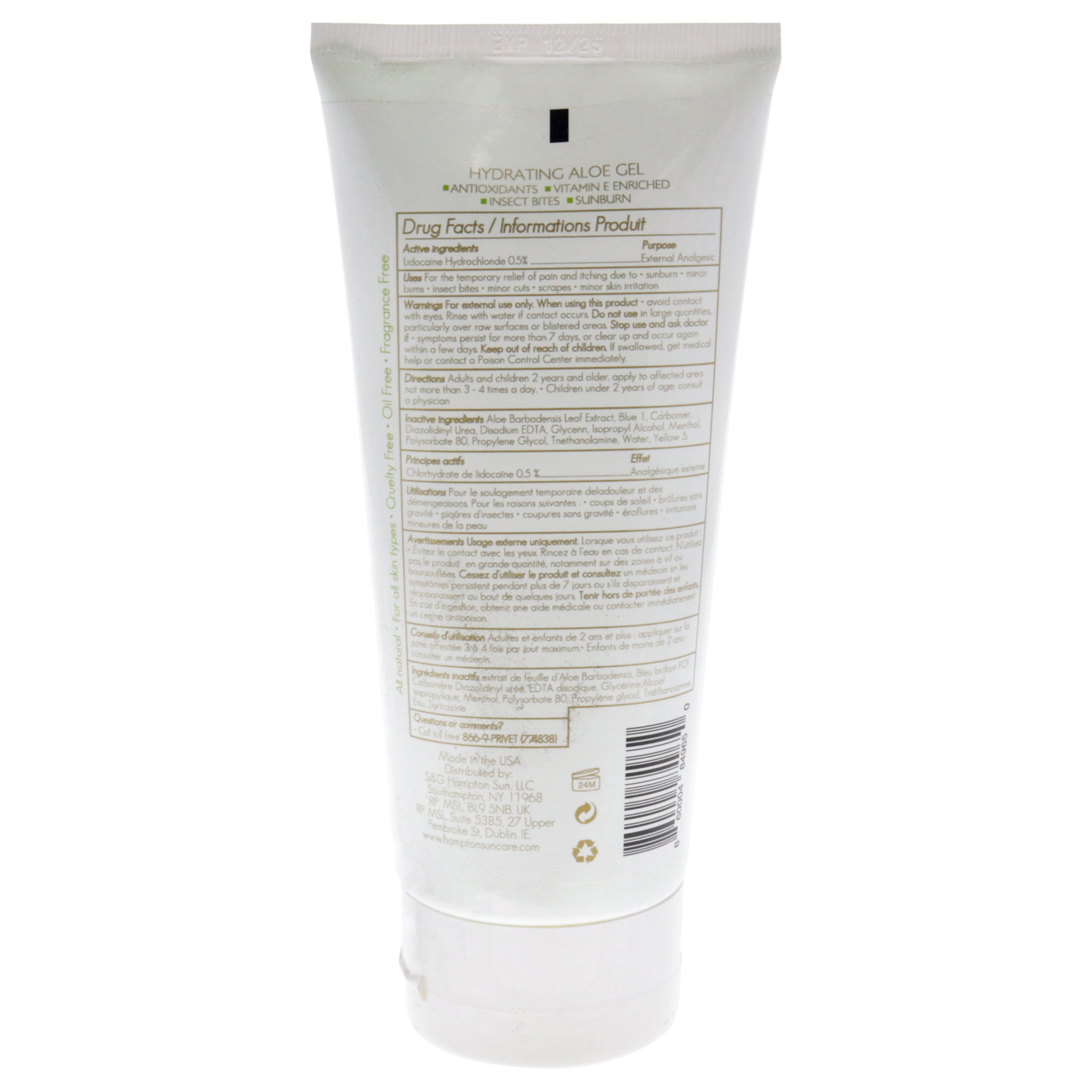 Foto 2 | Gel Hidratante Hampton Sun Aloe Vera 177 ml Unisex - Venta Internacional