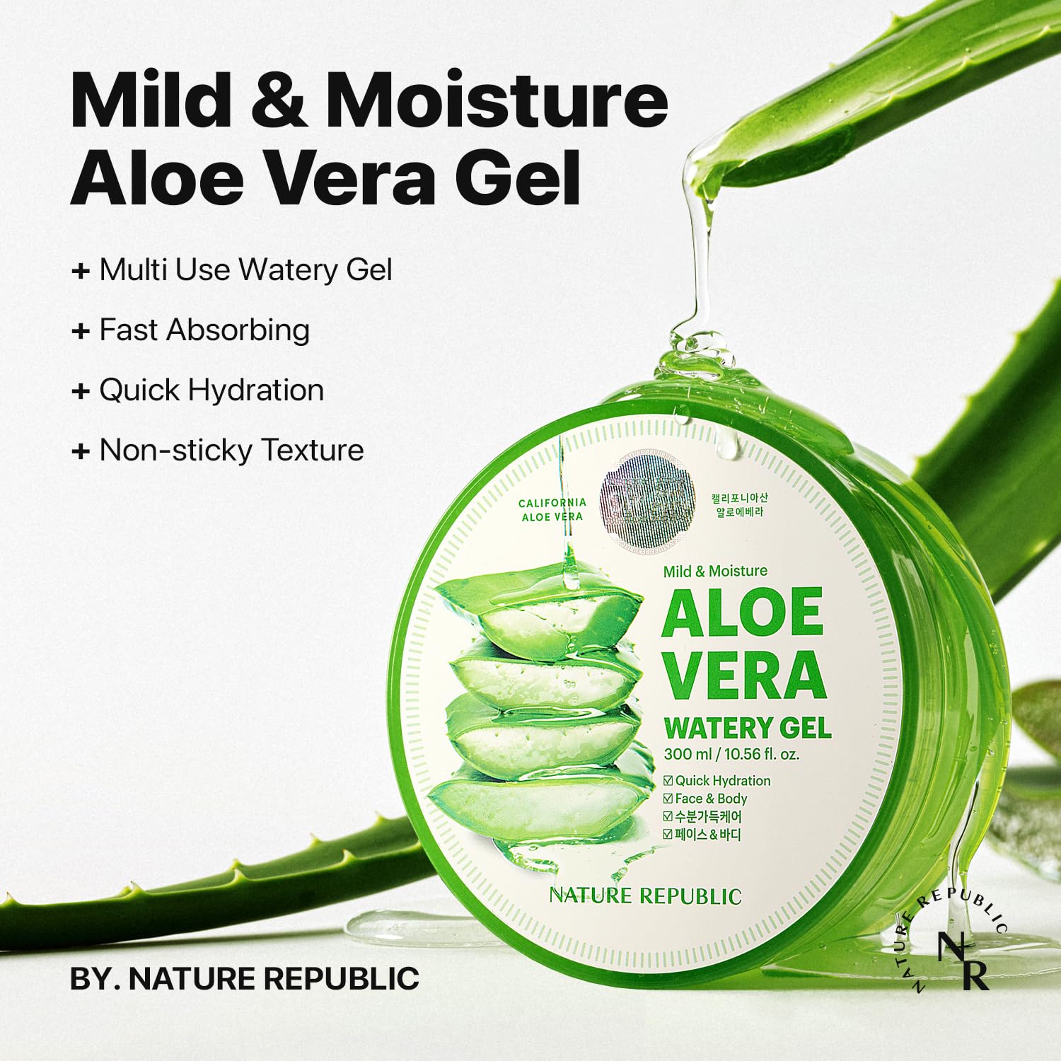 Foto 3 pulgar | Gel Nature Republic, Suave E Hidratante Con Aloe Vera Acuoso (2 X 250 Ml) - Venta Internacional.