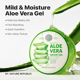 Foto 2 | Gel Nature Republic, Suave E Hidratante Con Aloe Vera Acuoso (2 X 250 Ml) - Venta Internacional.
