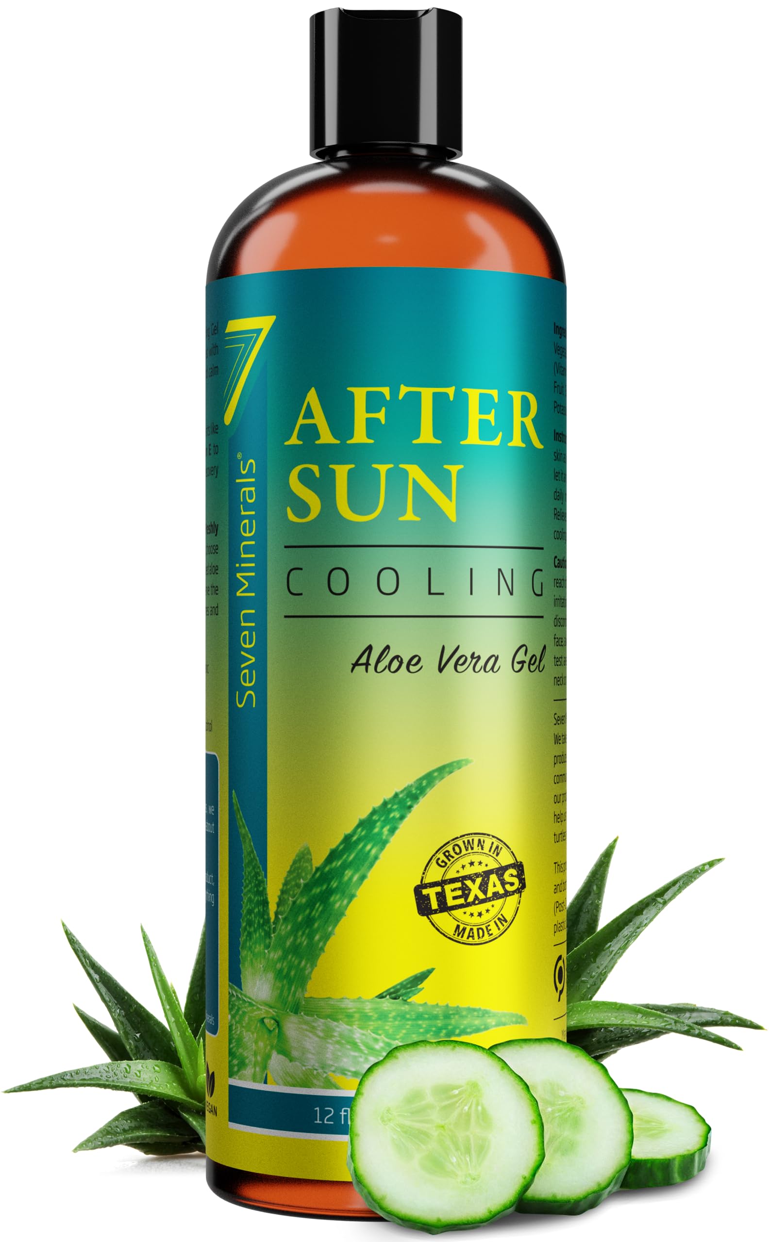 Gel Refrescante Seven Minerals Con Aloe Vera Para Después Del Sol, 355 Ml - Venta Internacional.