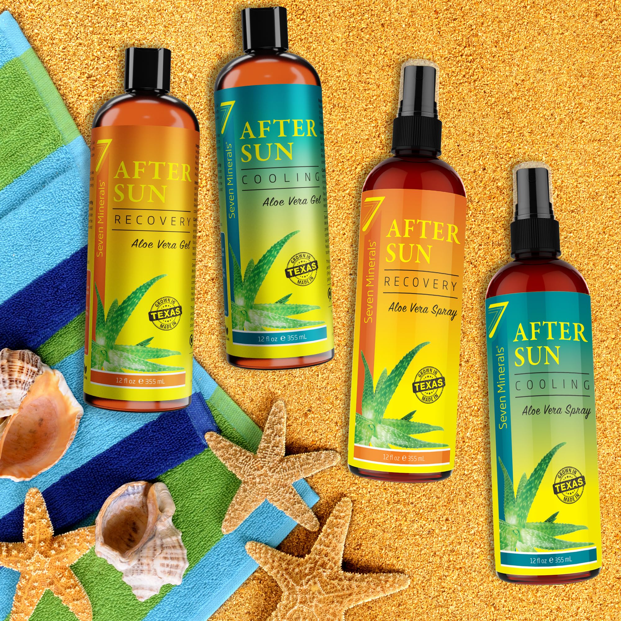 Foto 7 | Gel Refrescante Seven Minerals Con Aloe Vera Para Después Del Sol, 355 Ml - Venta Internacional.