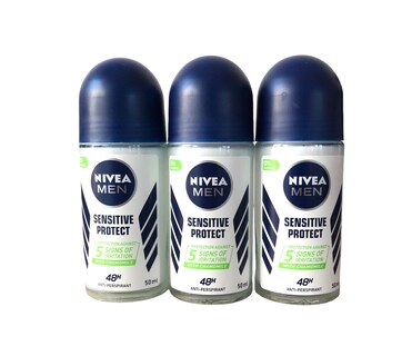 Foto 4 | Desodorante En Rollo Para Hombre Nivea Sensitive Protect (paquete De 3) - Venta Internacional.