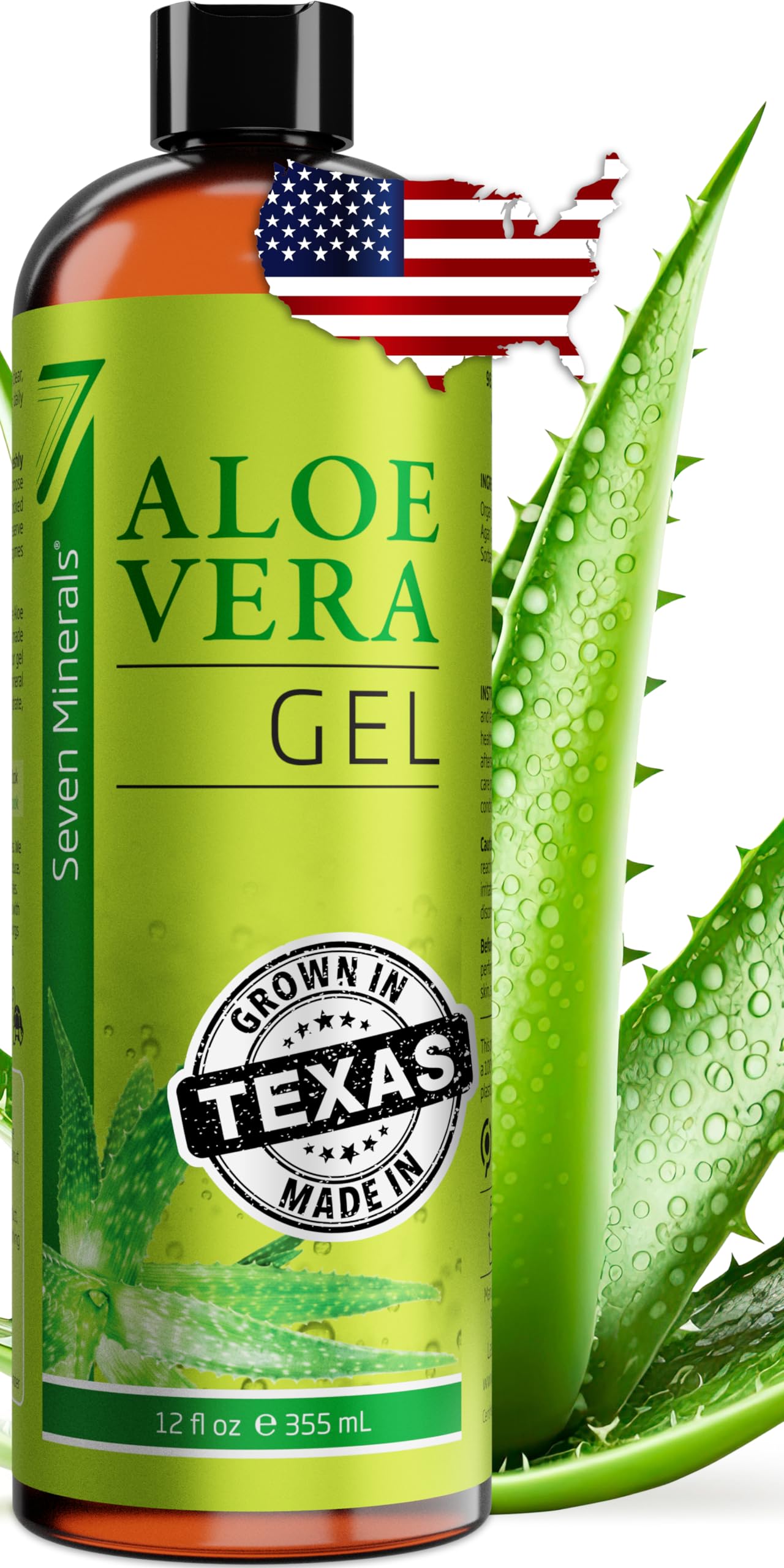 Foto 2 pulgar | Gel de Aloe Vera Seven Minerals 355 ml Orgánico - Venta Internacional