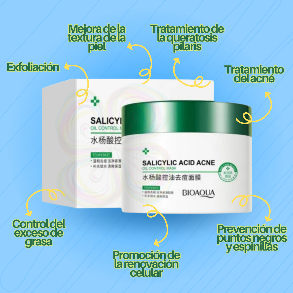 Foto 3 pulgar | Gel Cuidado Facial Acido Salicilico Mascarilla Anti Acne