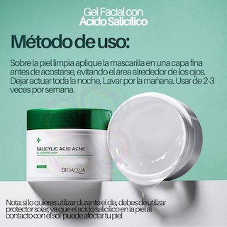 Foto 6 | Gel Cuidado Facial Acido Salicilico Mascarilla Anti Acne