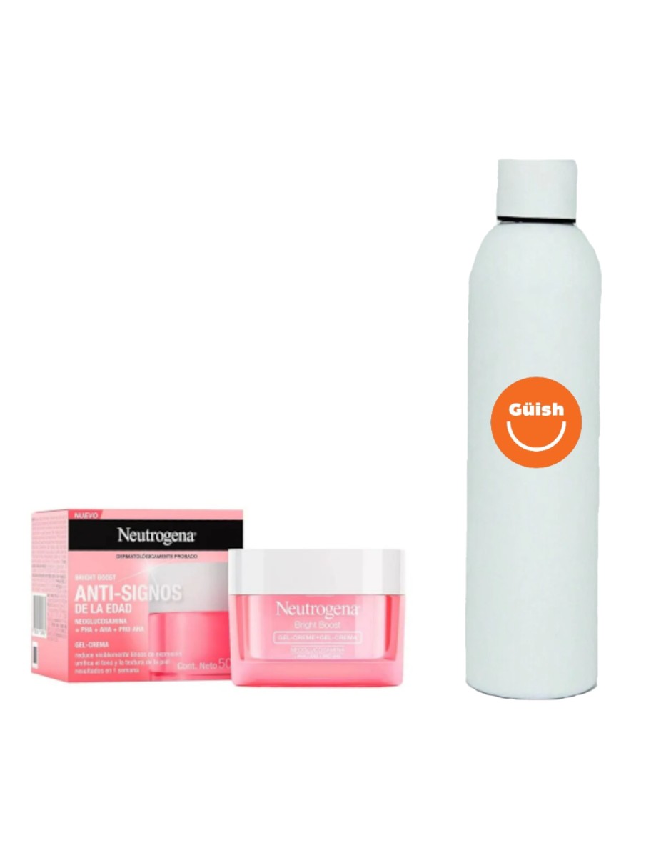 Foto 2 pulgar | Gel Crema Facial Neutrogena Bright Boost + Termo De Agua De Regalo Güish