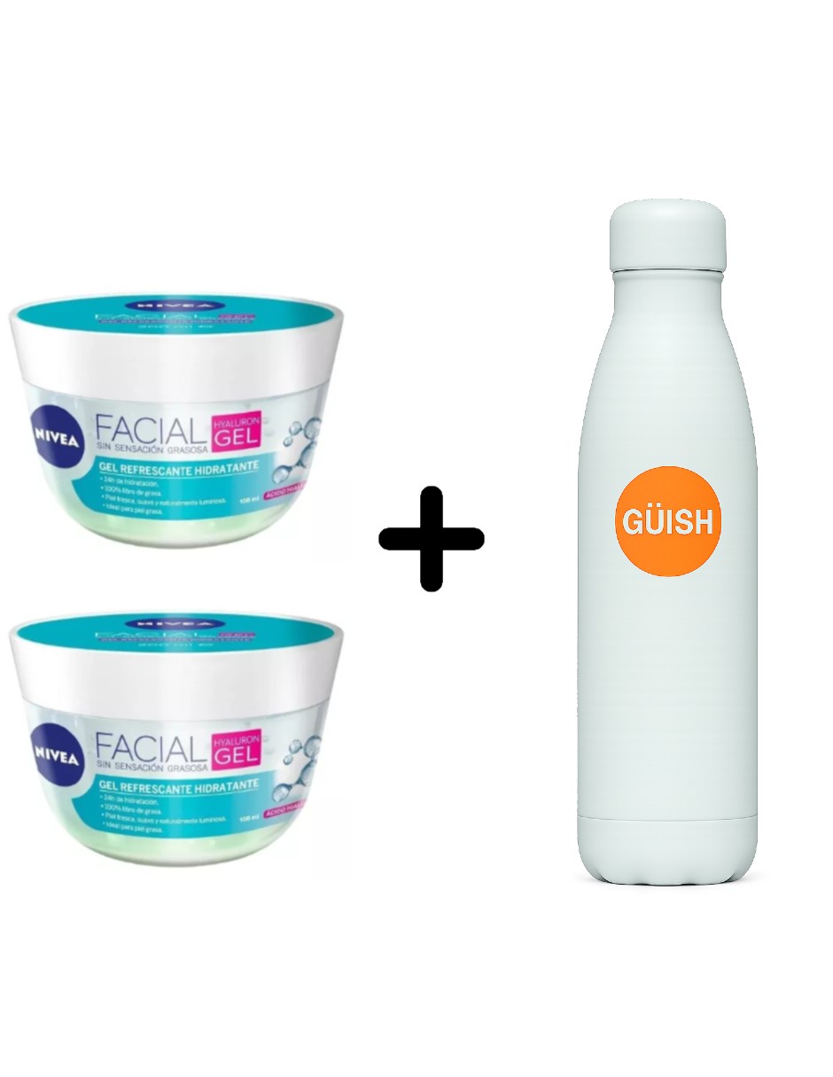 Foto 2 pulgar | 2 Gel Facial Nivea Con Ácido Hialurónico Para Piel Grasa 2 Pzas+ Termo Güish Gratis