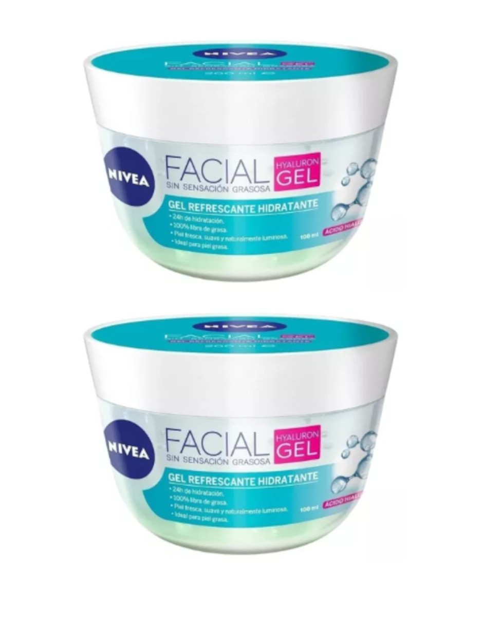 Foto 3 pulgar | 2 Gel Facial Nivea Con Ácido Hialurónico Para Piel Grasa 2 Pzas+ Termo Güish Gratis