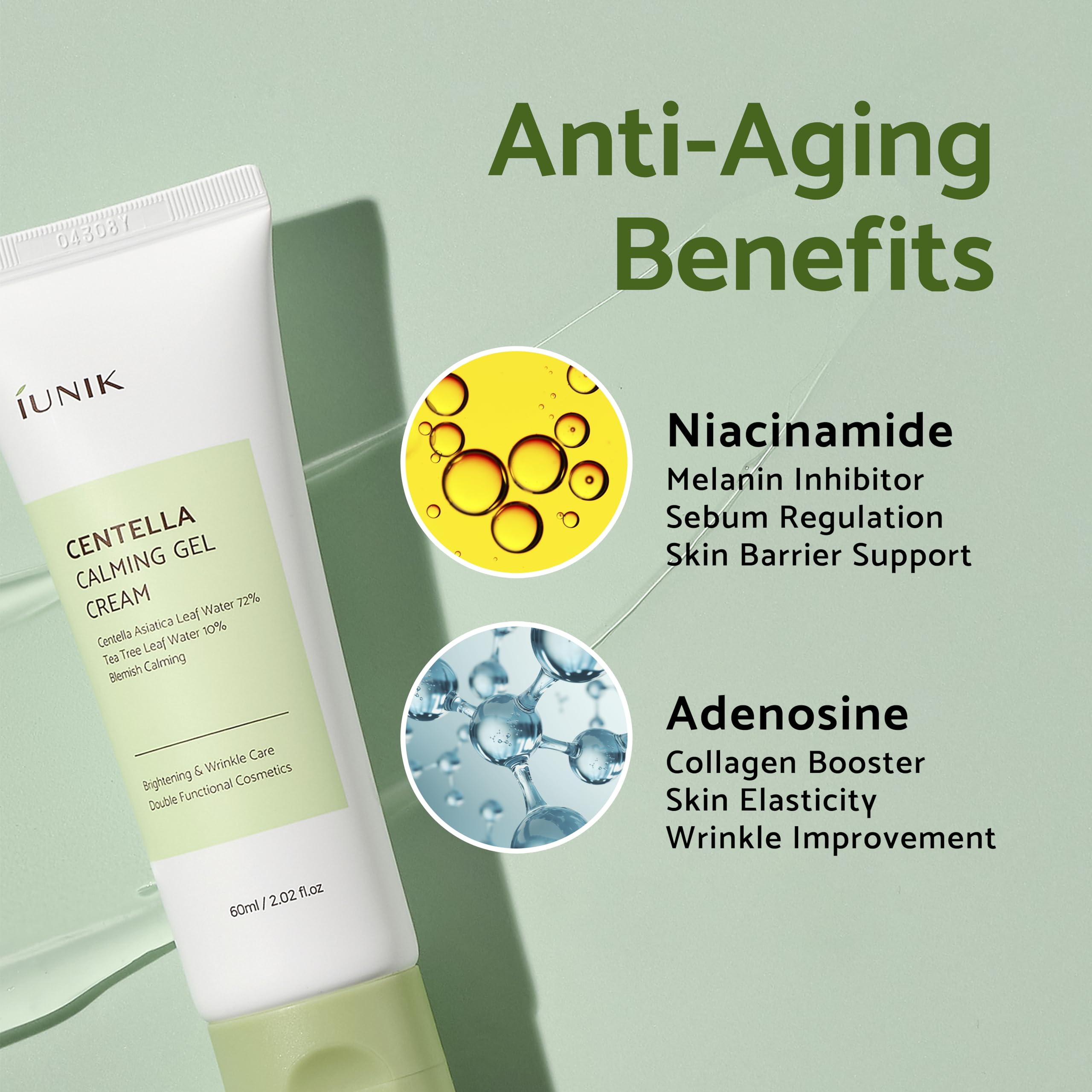 Foto 6 pulgar | Crema Hidratante En Gel Iunik Centella 70% Calmante Con Árbol De Té - Venta Internacional.
