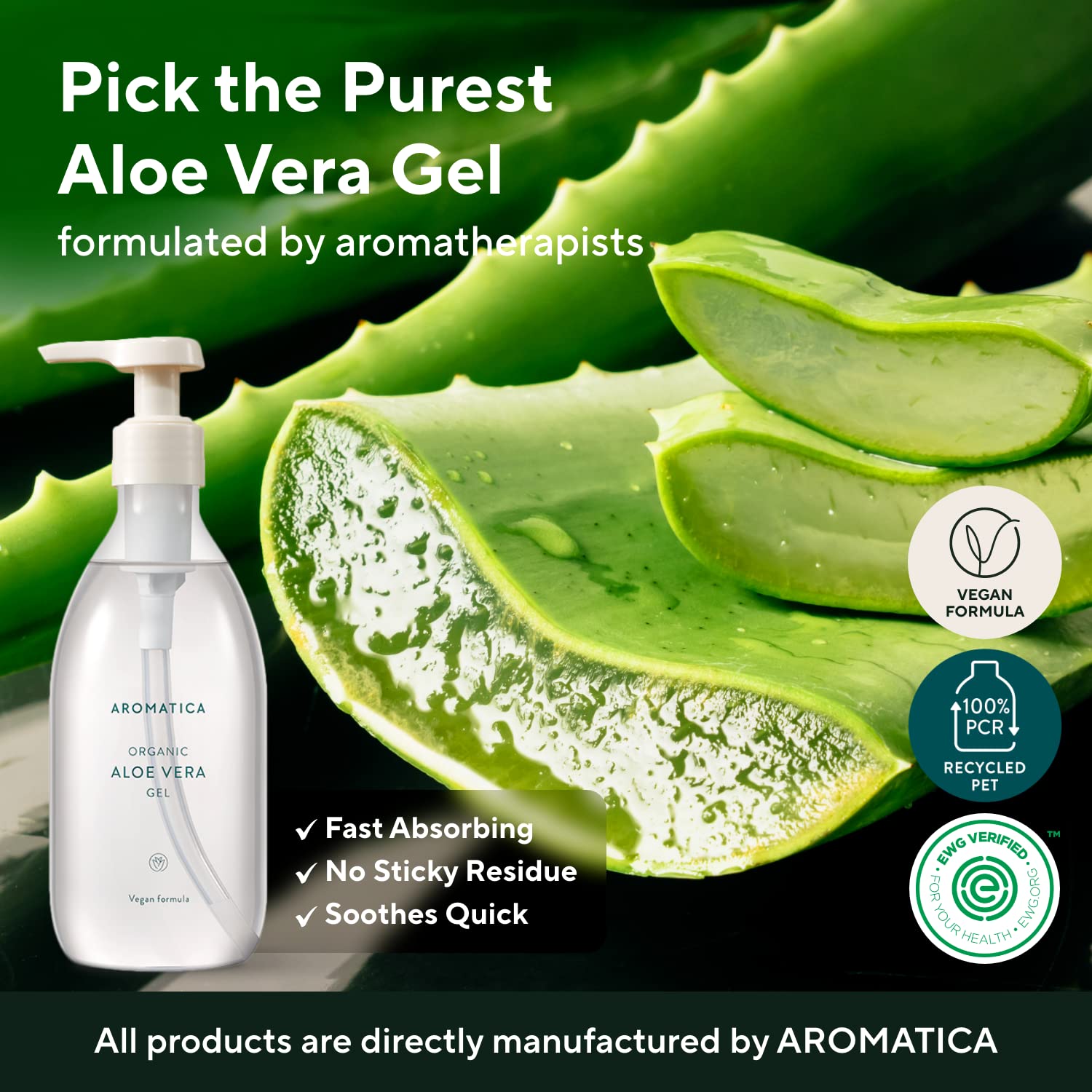 Foto 3 pulgar | Gel De Aloe Vera Aromatica Orgánico/calmante 300 Ml - Venta Internacional.