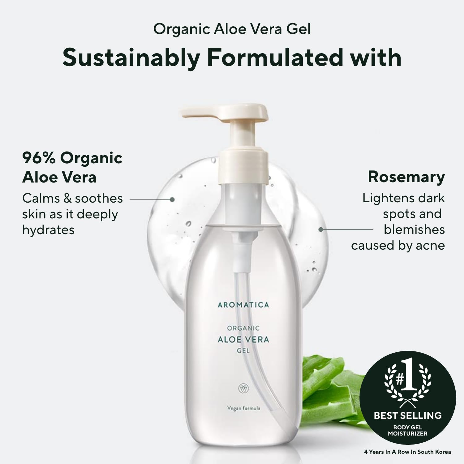 Foto 4 pulgar | Gel De Aloe Vera Aromatica Orgánico/calmante 300 Ml - Venta Internacional.