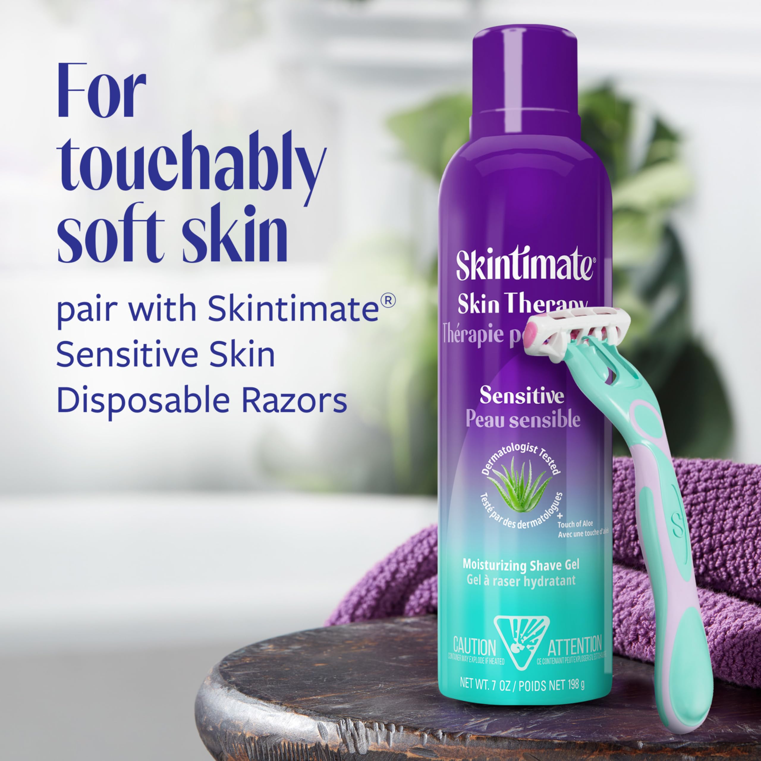 Foto 4 | Gel De Afeitar Skintimate Skin Therapy Para Piel Sensible Y Mujer, 3 Unidades, 200 Ml - Venta Internacional.
