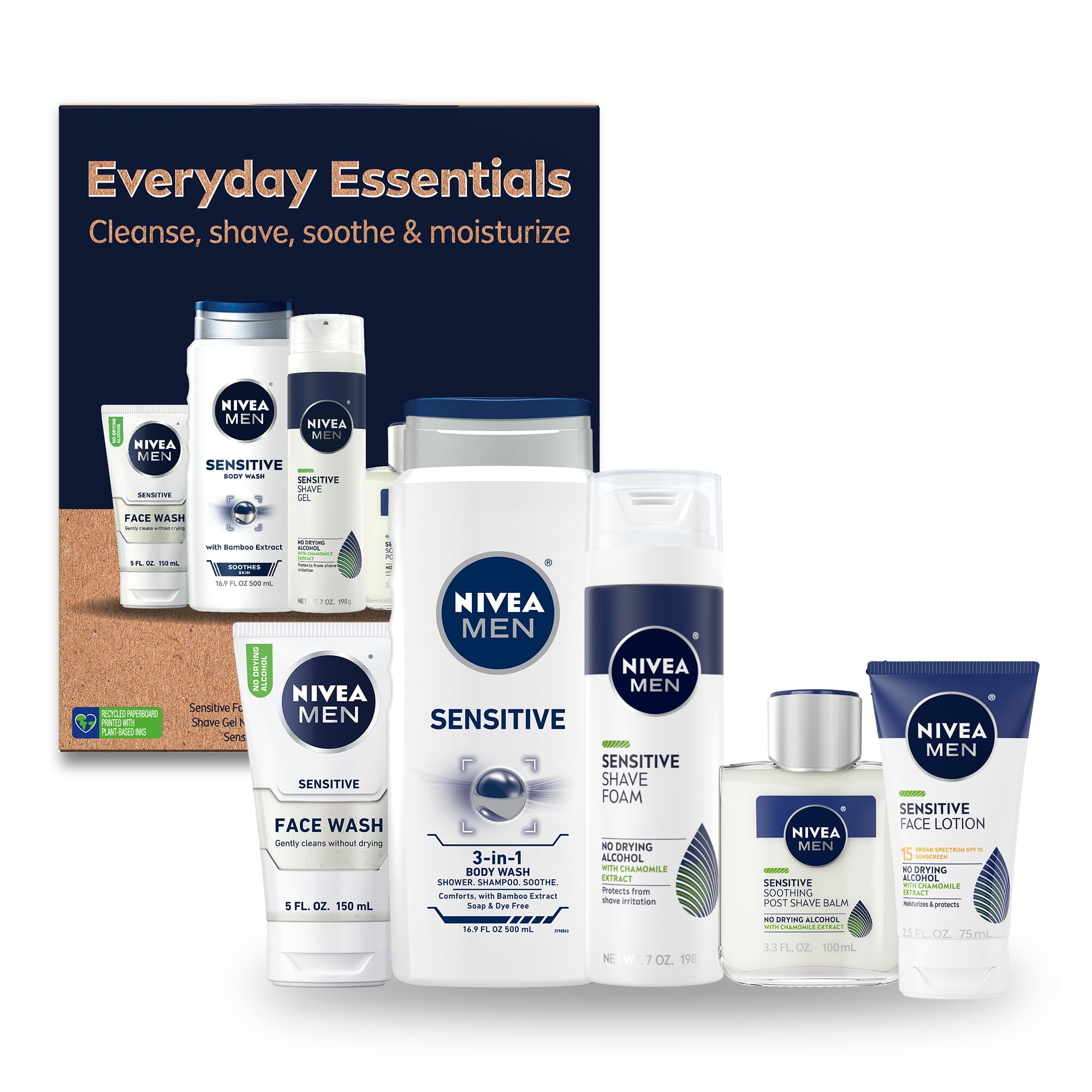 Set De Cuidado De La Piel Nivea Men Complete Collection Sensitive, 5 Piezas - Venta Internacional. $1,184