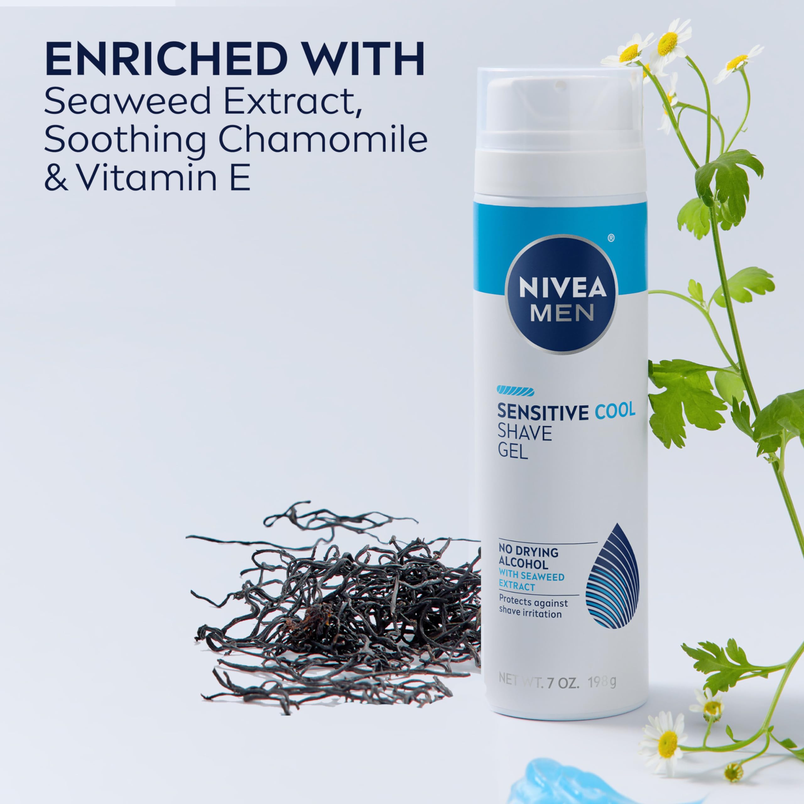 Foto 5 | Gel De Afeitar Nivea Men Sensitive Cool Con Algas Marinas, 210 Ml, Paquete De 3 - Venta Internacional.