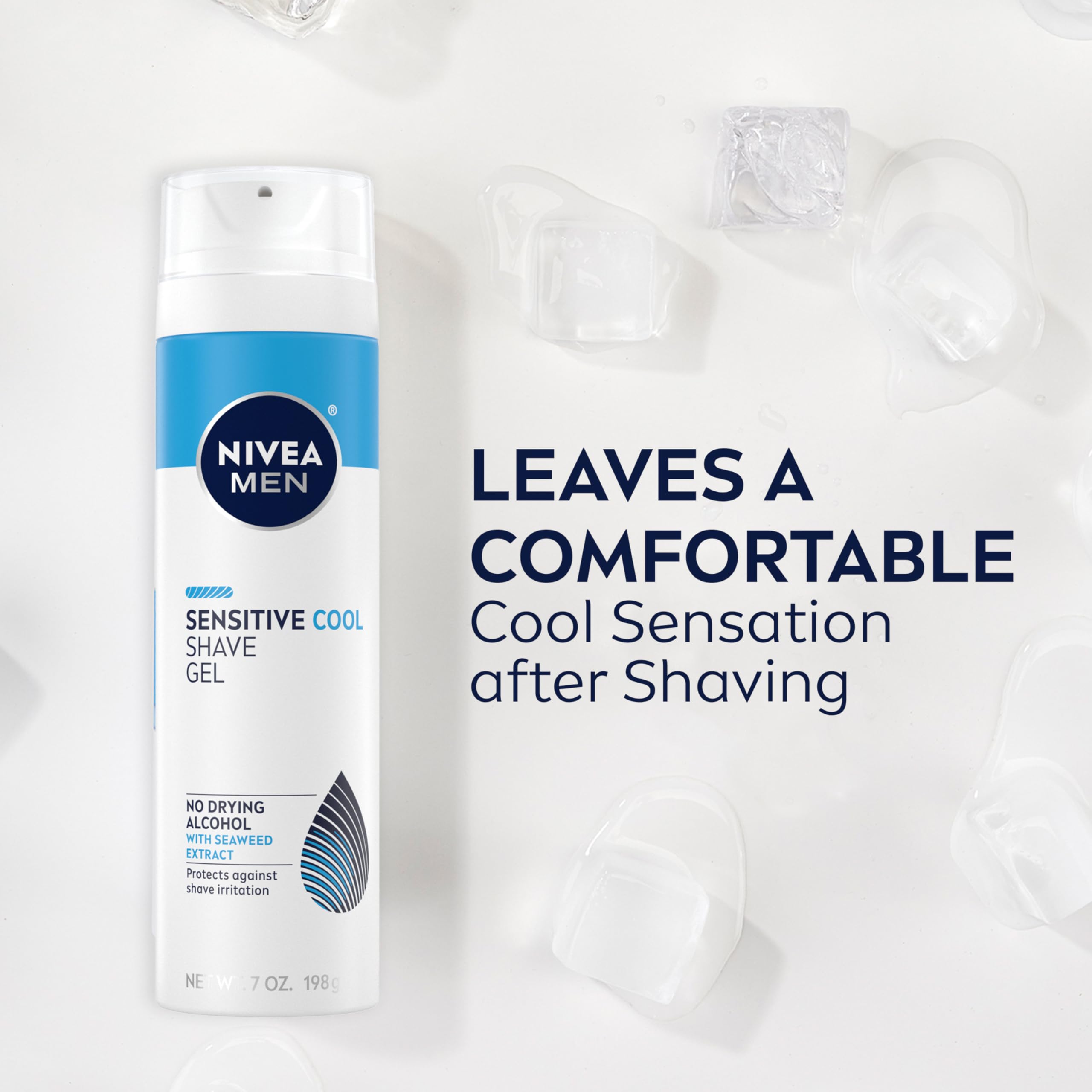 Foto 7 | Gel De Afeitar Nivea Men Sensitive Cool Con Algas Marinas, 210 Ml, Paquete De 3 - Venta Internacional.